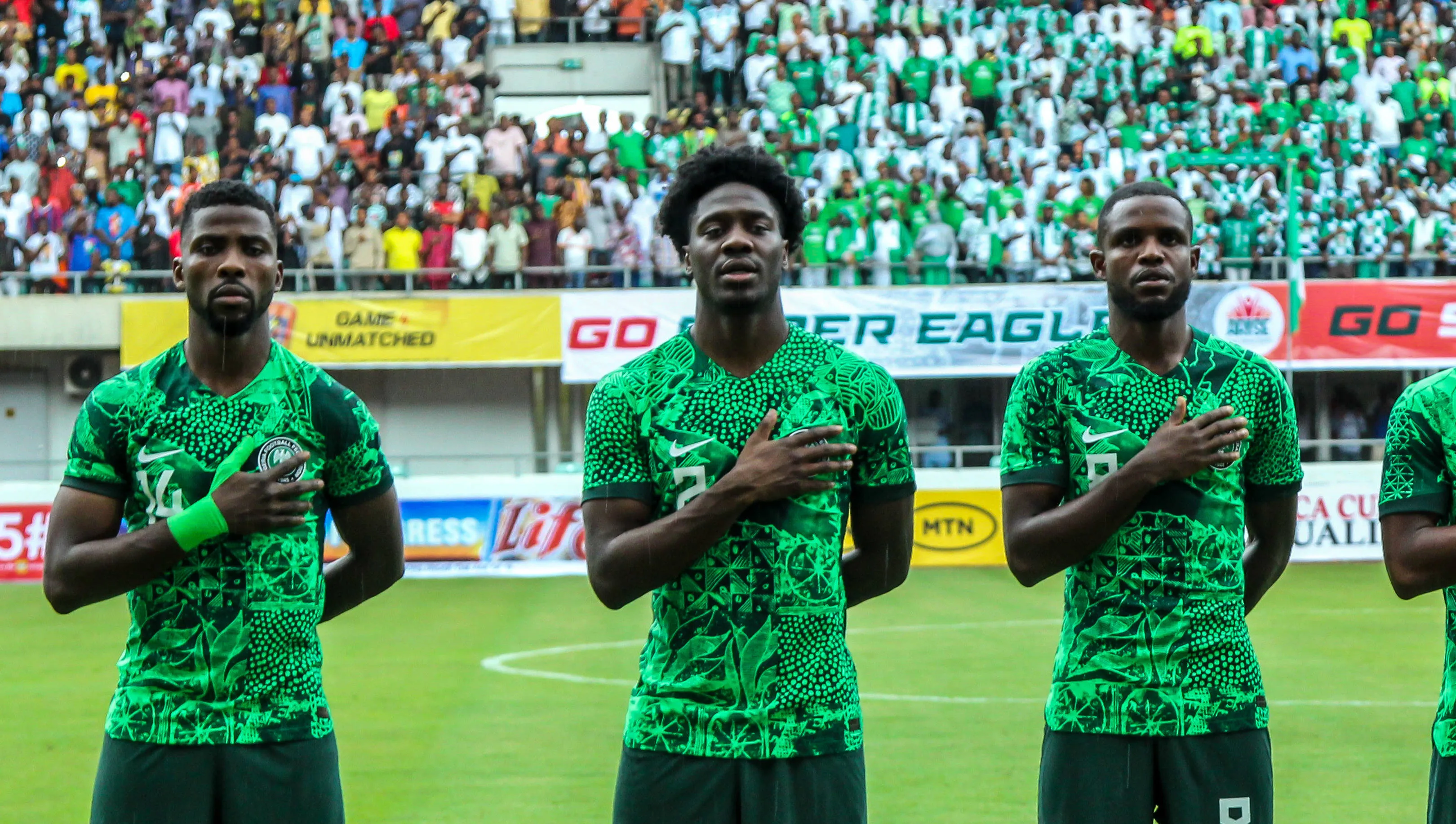 Kelechi Iheanacho, Ola Aina, Frank Onyeka, Ademola Lookman and Taiwo Awoniyi