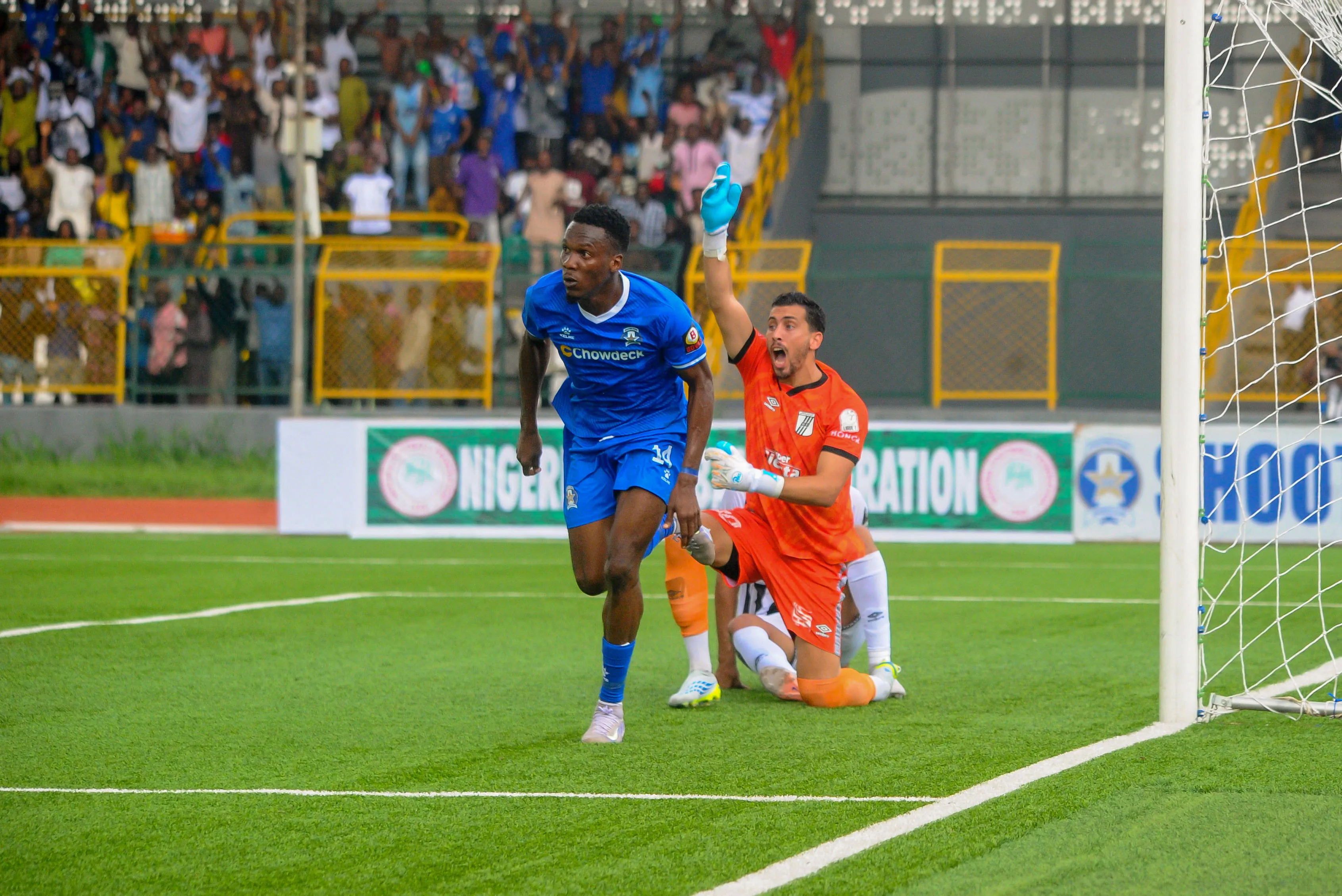 Lucky Emmanuel, Shooting Stars during the Caf Confederations Cup match between Shooting Stars of Nigeria and Cs Sfaxien of Tunisia