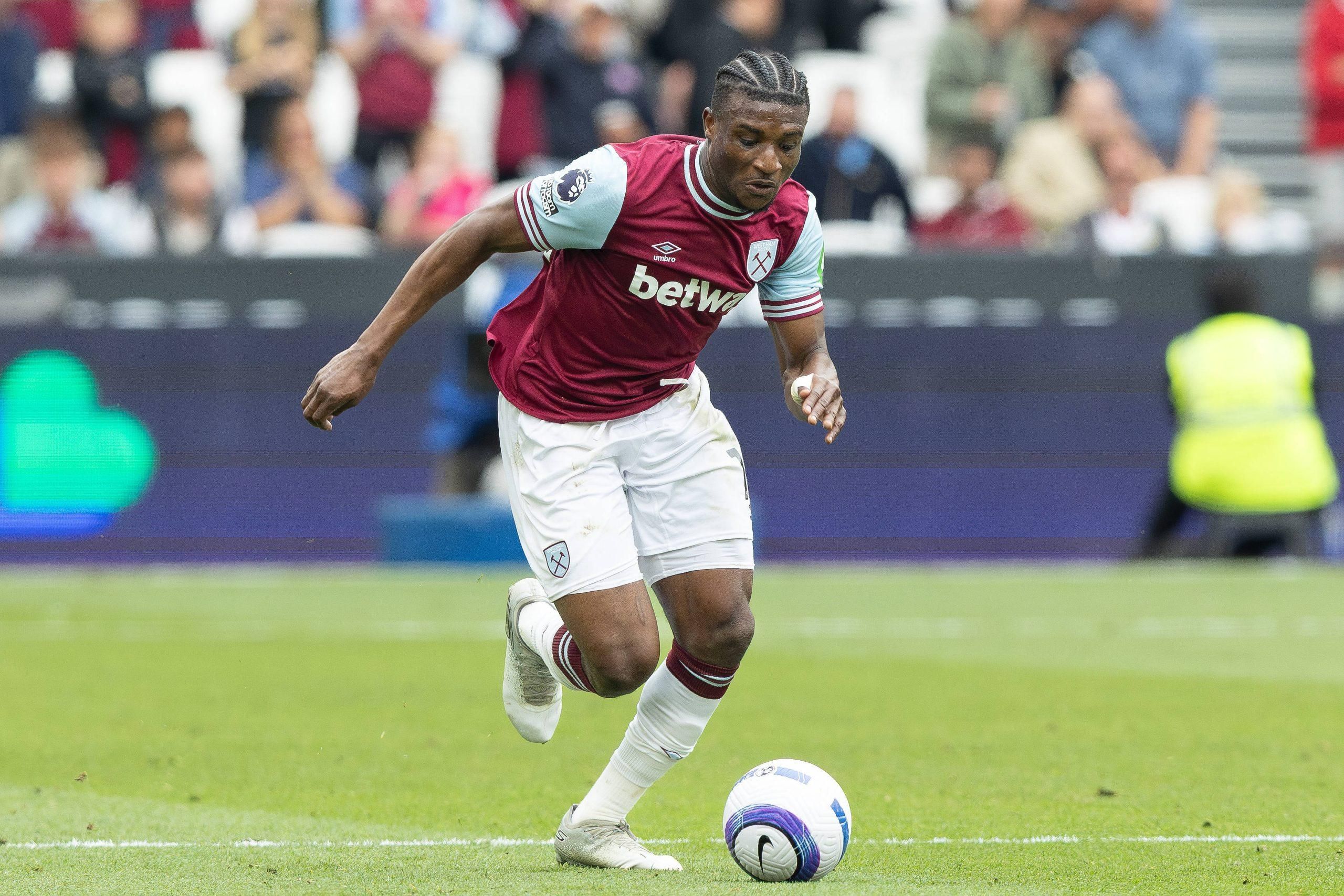 West Ham United midfielder Mohammed Kudus 14 during the West Ham United FC v Nottingham Forest FC English Premier League match 