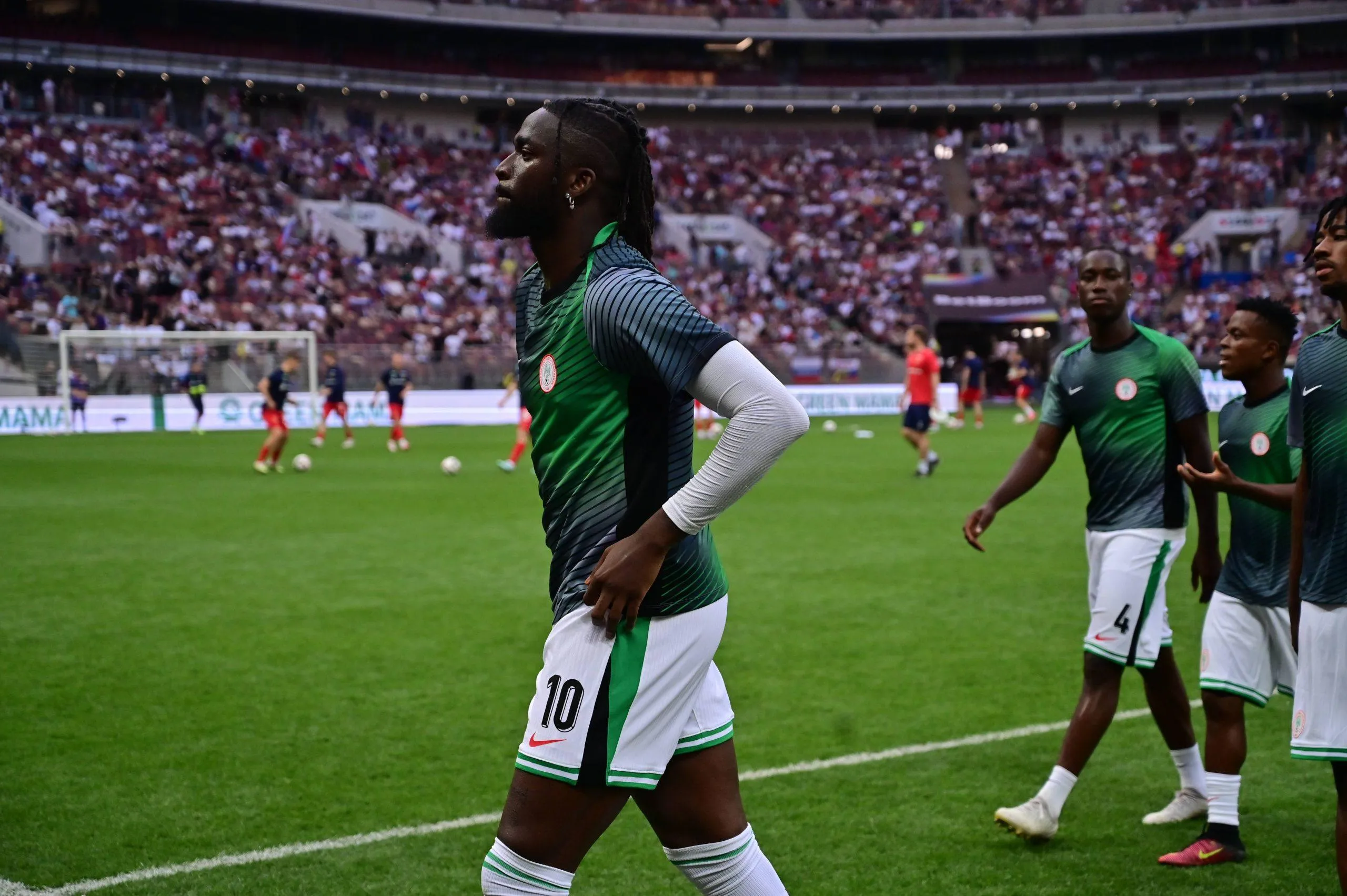 Tolu Arokodare in a friendly match between the national football teams of Russia and Nigeria 