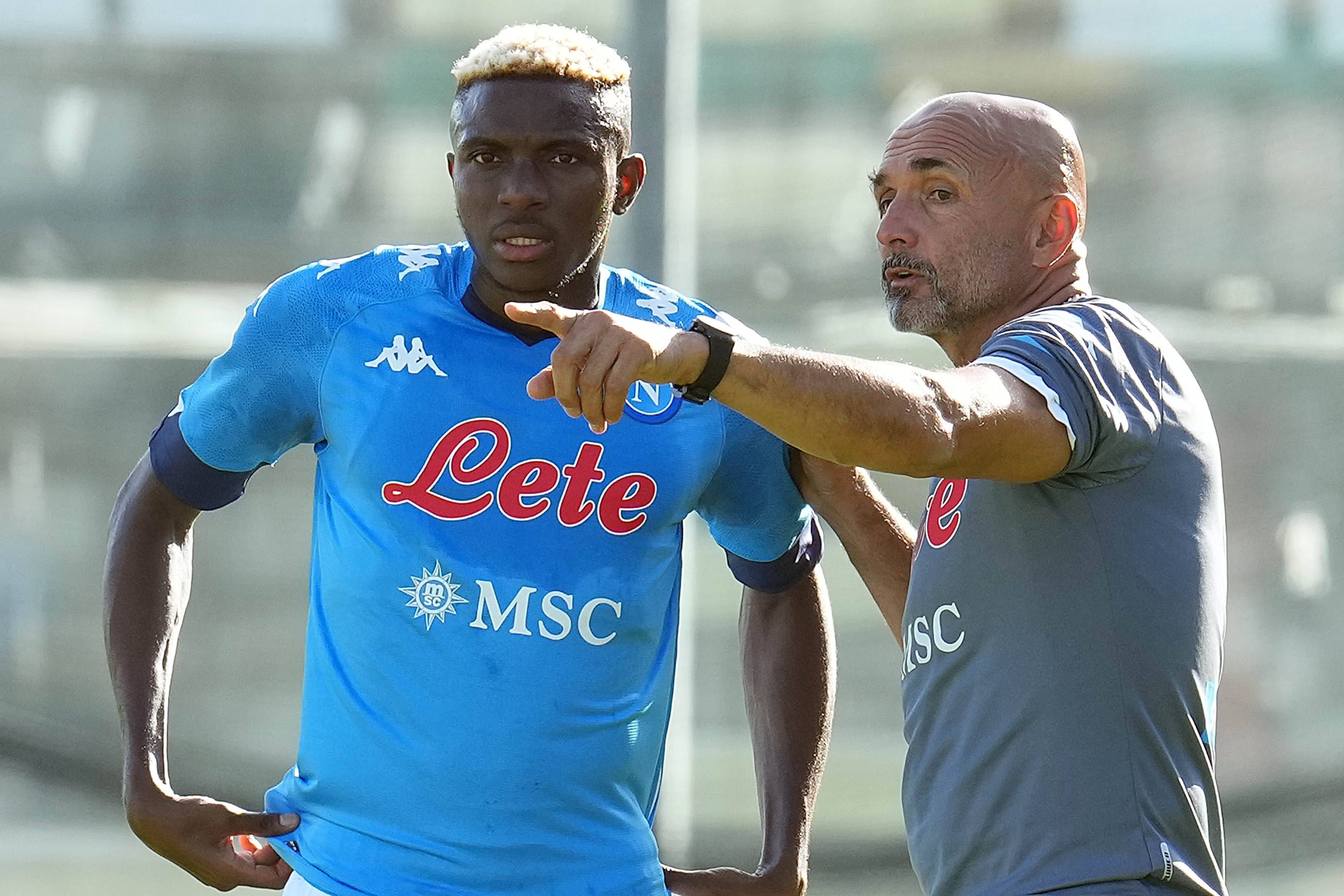 Luciano Spalletti coach and Victor Osimhen at SSC Napoli during the pre-season friendly