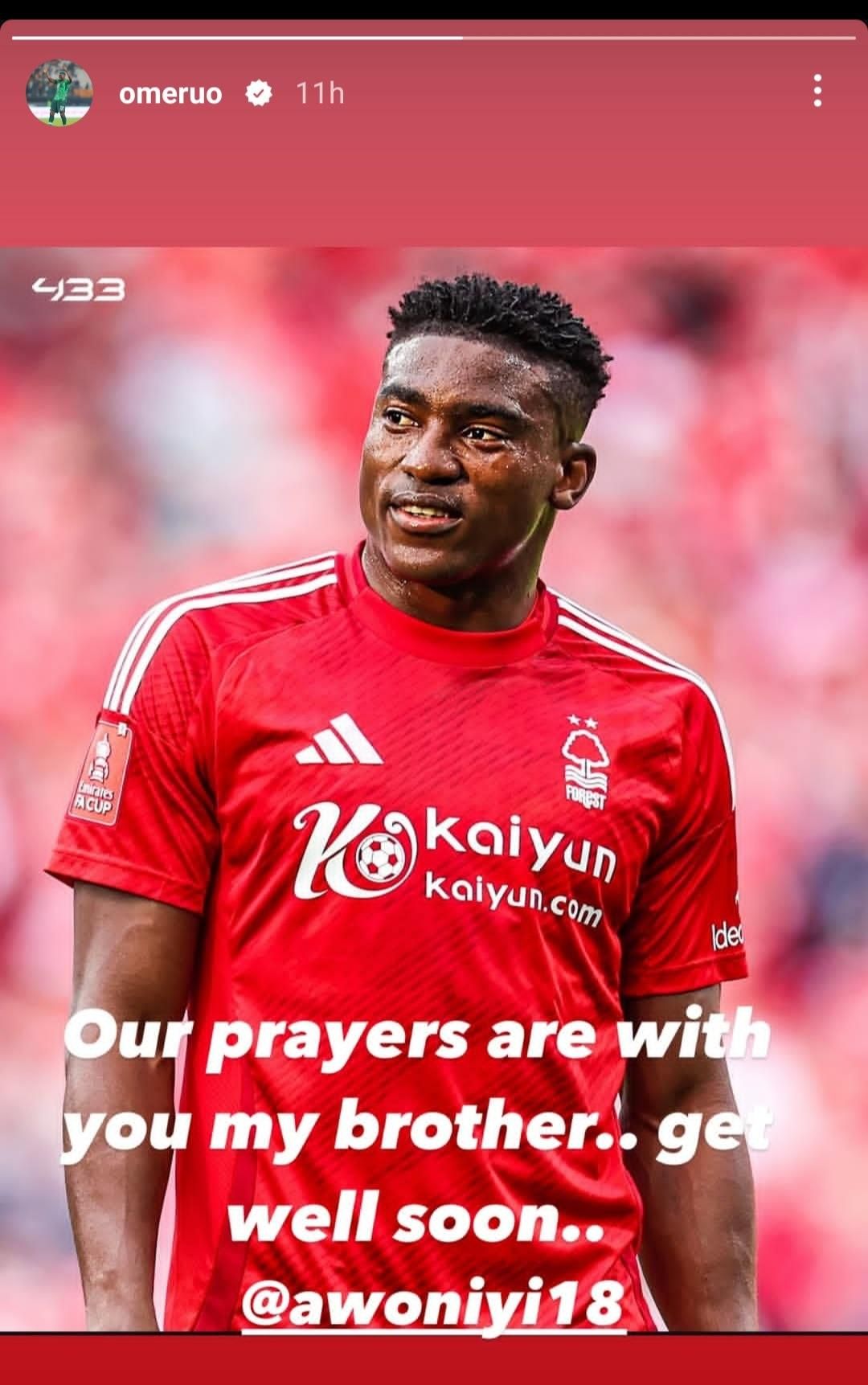 "God will never leave you"- Victo Osimhen, other Super Eagles stars rally round Taiwo Awoniyi after abdominal surgery