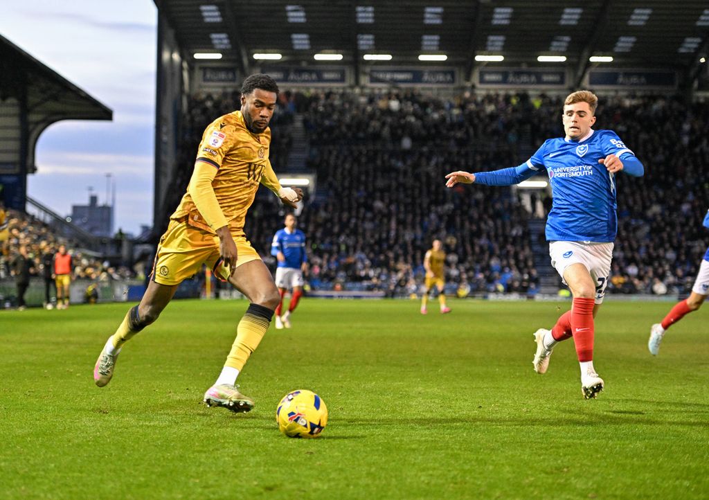 Ryan Alebiosu of Blackburn Rovers during the Sky Bet Championship match at Fratton Park