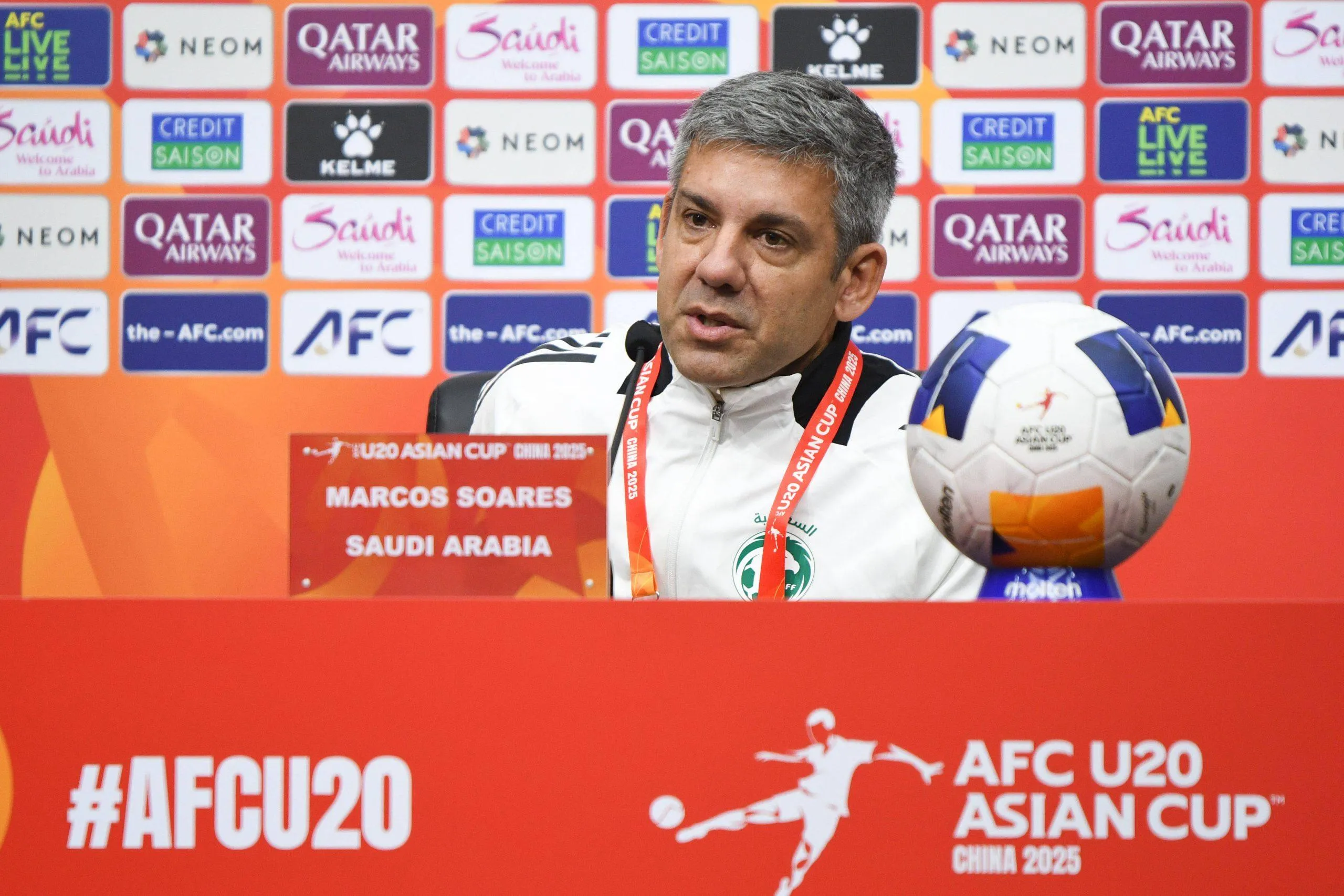 Marcos Soares head coach of Team Saudi Arabia attends a press conference