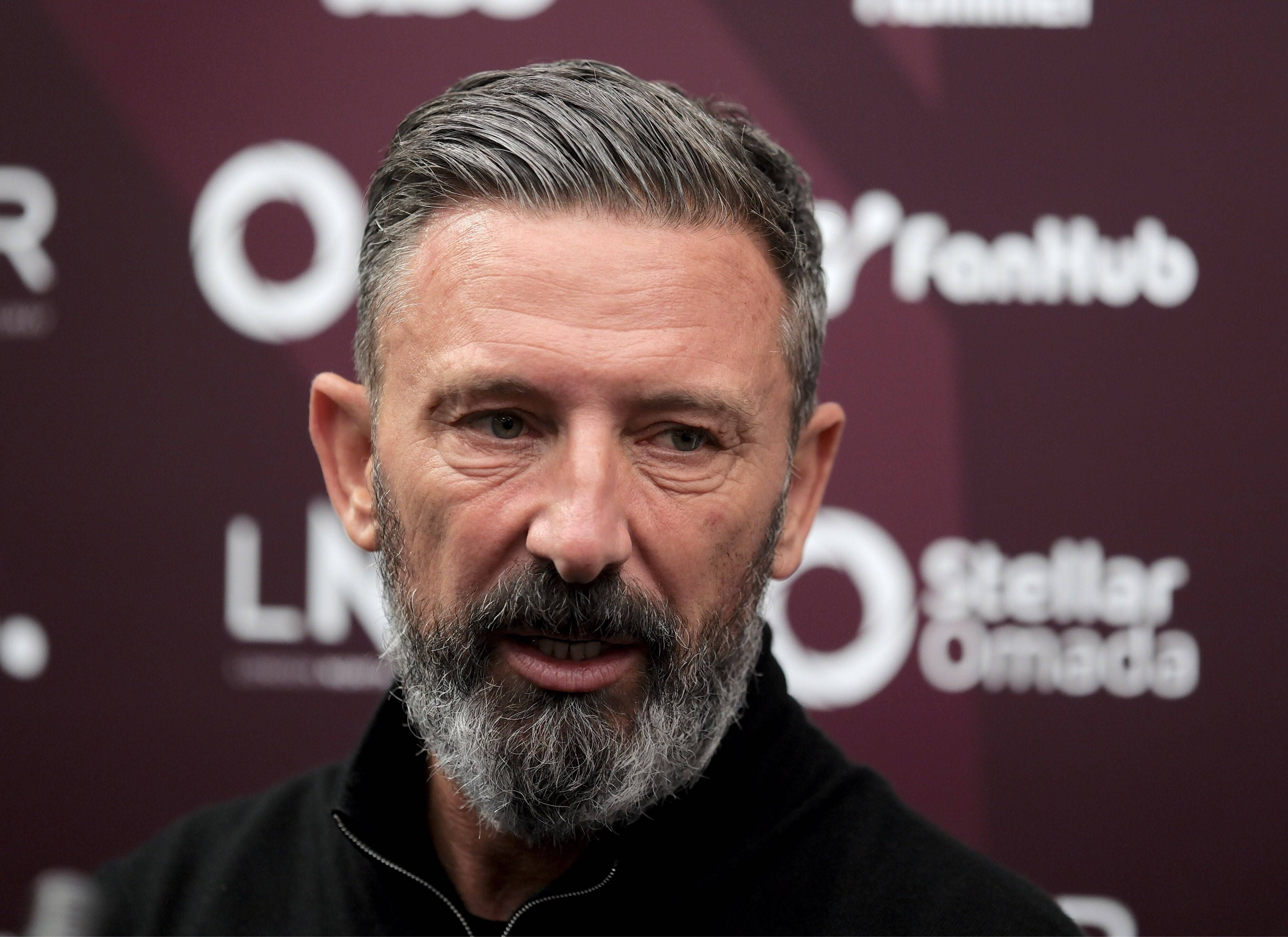Hearts Manager Derek McInnes attends the press conference