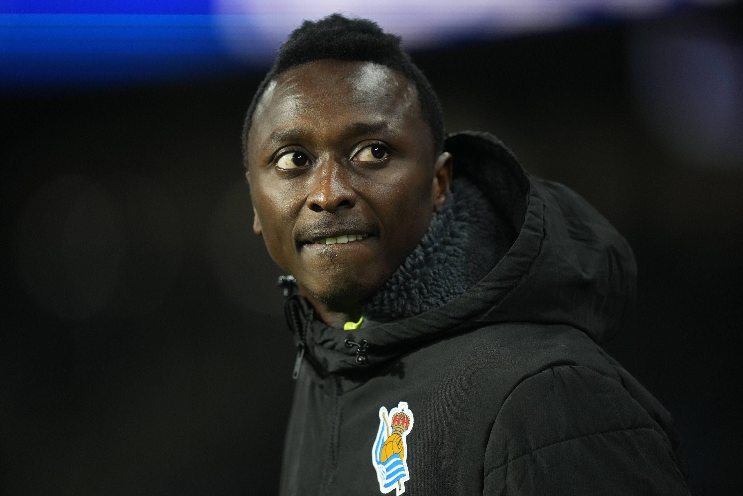 A picture of Sadiq Umar during a clash between Real Sociedad and Barcelona