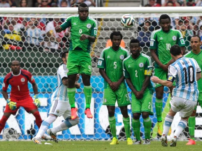 Messi Scoring A Freekick Vs Nigeria 2014