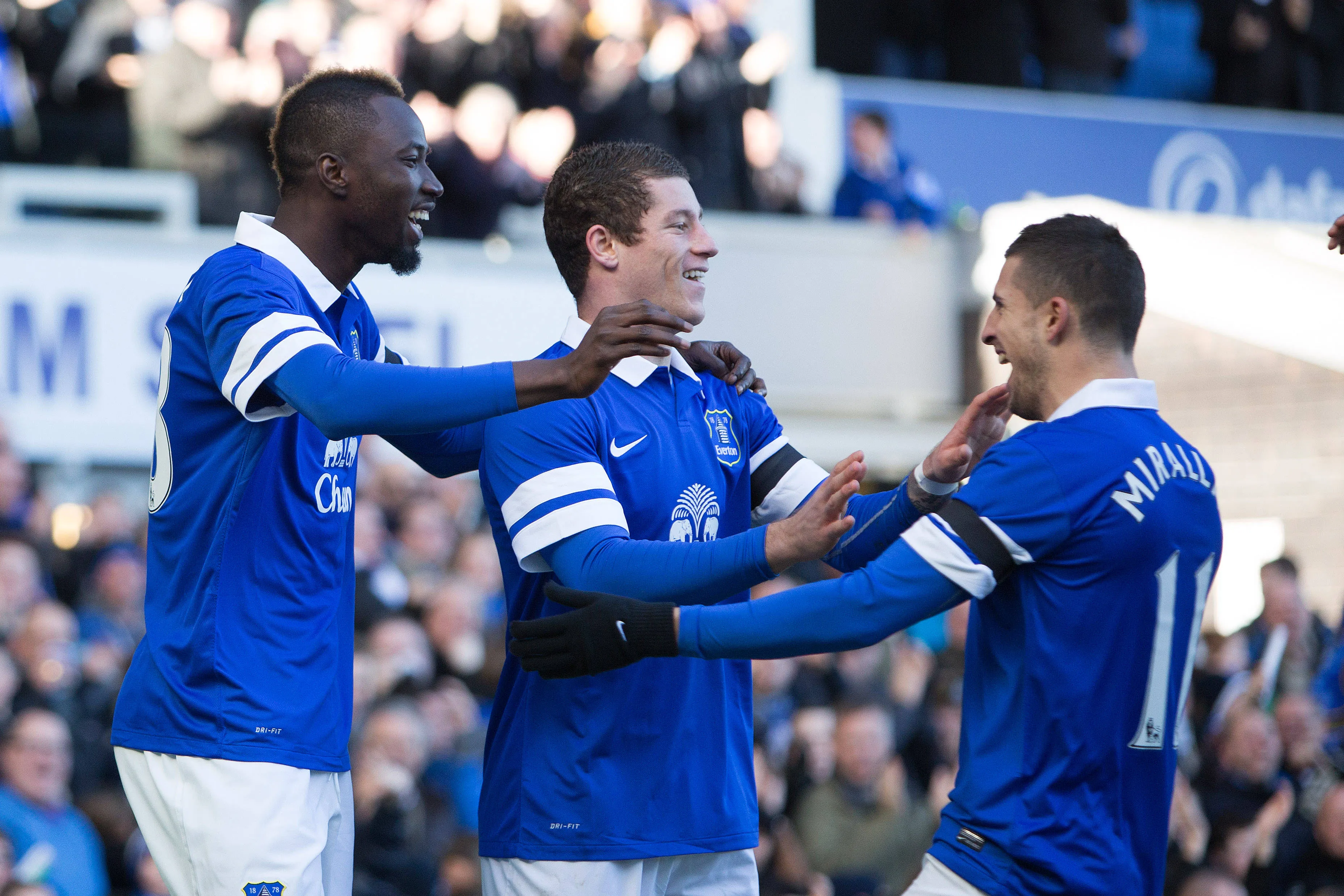 Lacina Traore of Everton celebrates his opening goal - Everton vs. Swansea City - FA Cup Fifth Round - Goodison Park - Liverpool 