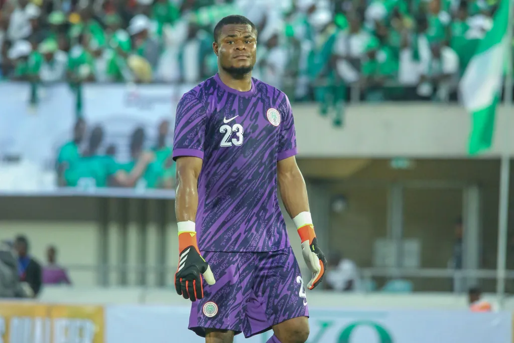 Stanley Nwabali of Nigeria and Chippa United during the AFCON qualifier match between Nigeria and Libya