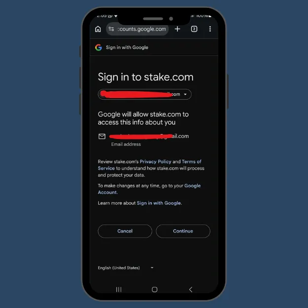 Stake registration using Google