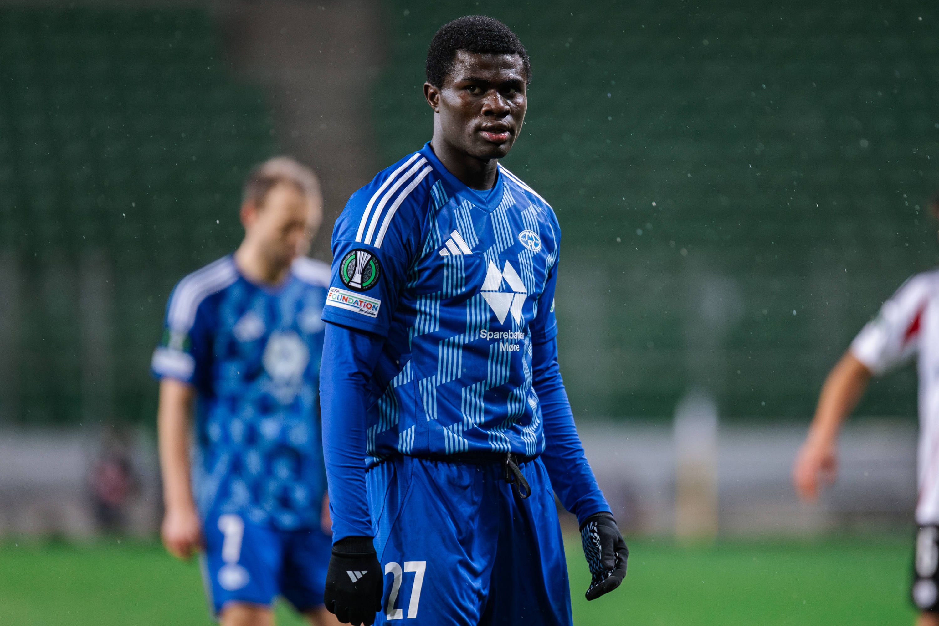 Daniel Daga of Molde FK seen during the UEFA Conference League round of 16 match between Legia Warszawa and Molde FK at Marshal Jozef Pilsudski Legia Warsaw Municipal Stadium.