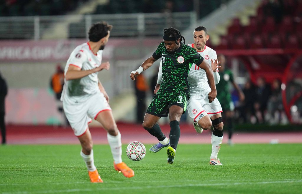 Ademola Olajide Lookman controls the ball during the Africa Cup Of Nations match between Tunisia and Nigeria