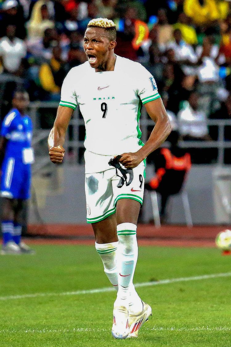 Nigeria and Galatasaray striker Victor Osimhen after his goals against Rwanda.