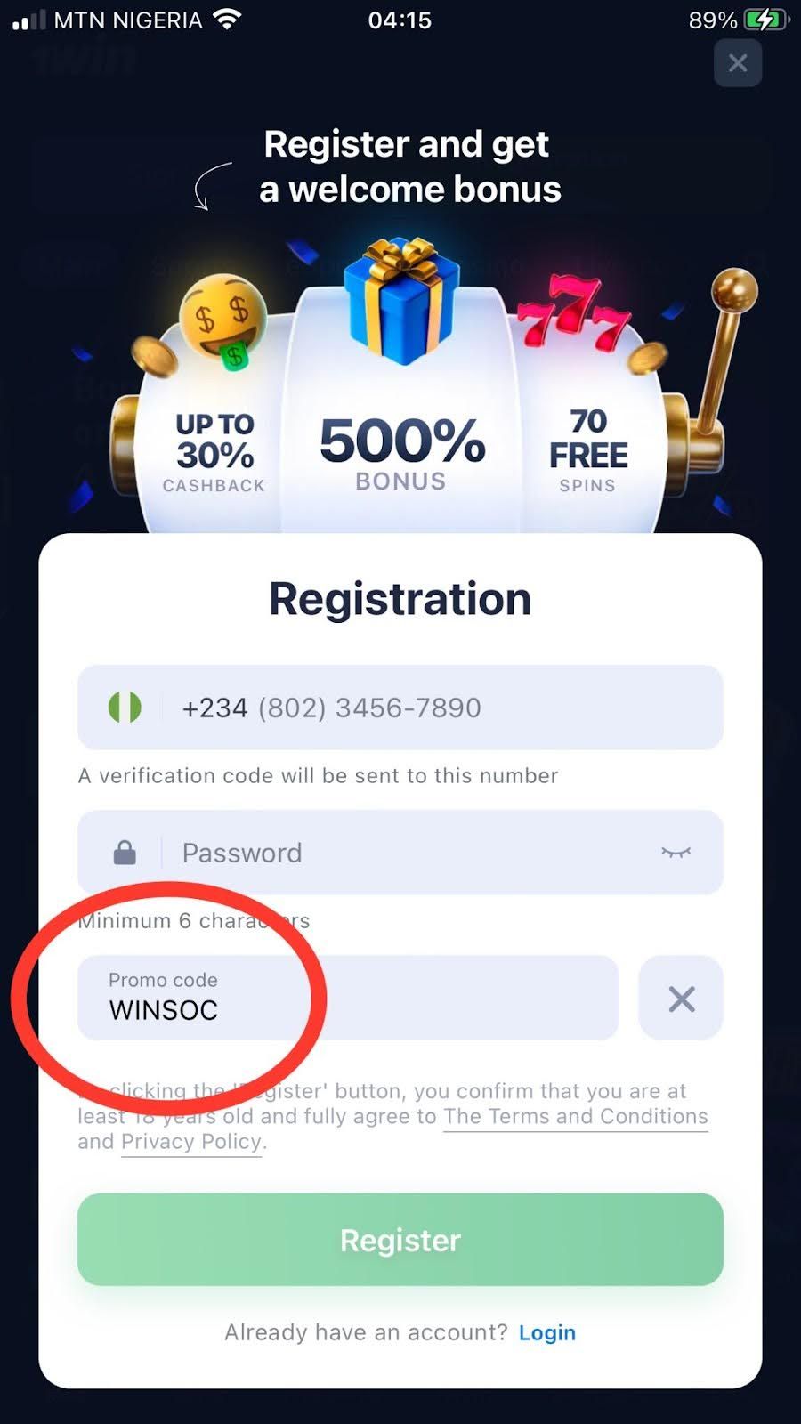 1Win Promo Code Nigeria 2026 – WINSOC: 500% Bonus Up to ₦3,000,000