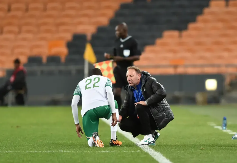 Stefano Cusin on the touchline for Comoros