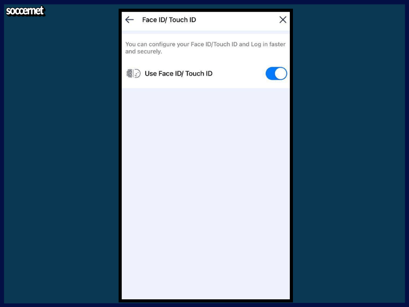 BetKing app biometric login settings page