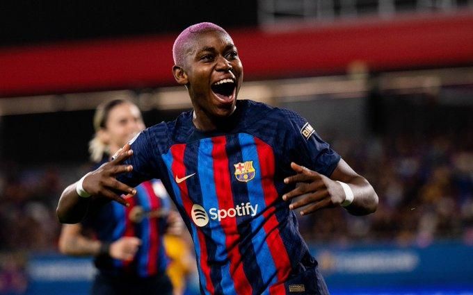 Oshoala celebrates Barcelona after claiming first title in four years