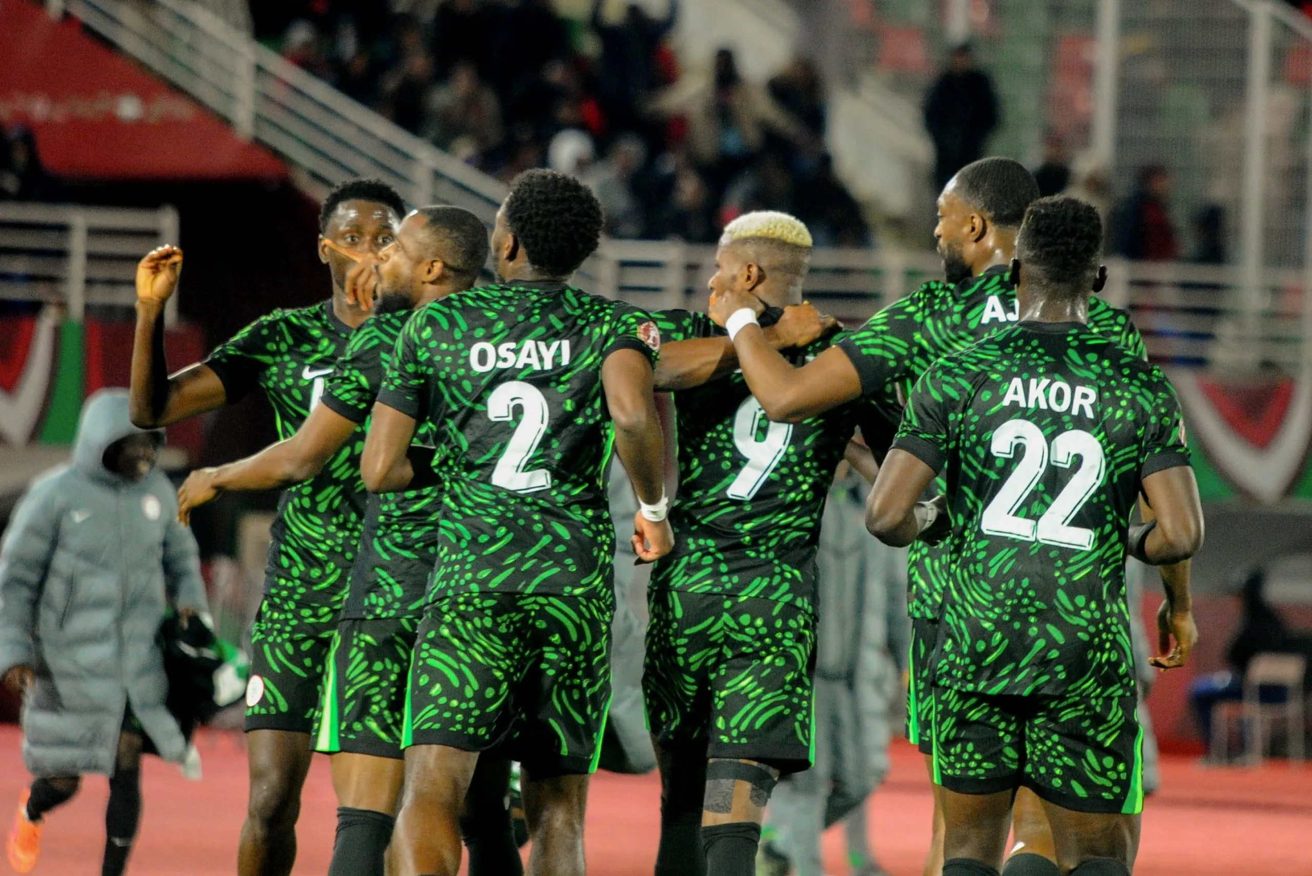 Victor Osimhen celebrates goal during AFCON match between Nigeria and Tunisia on December