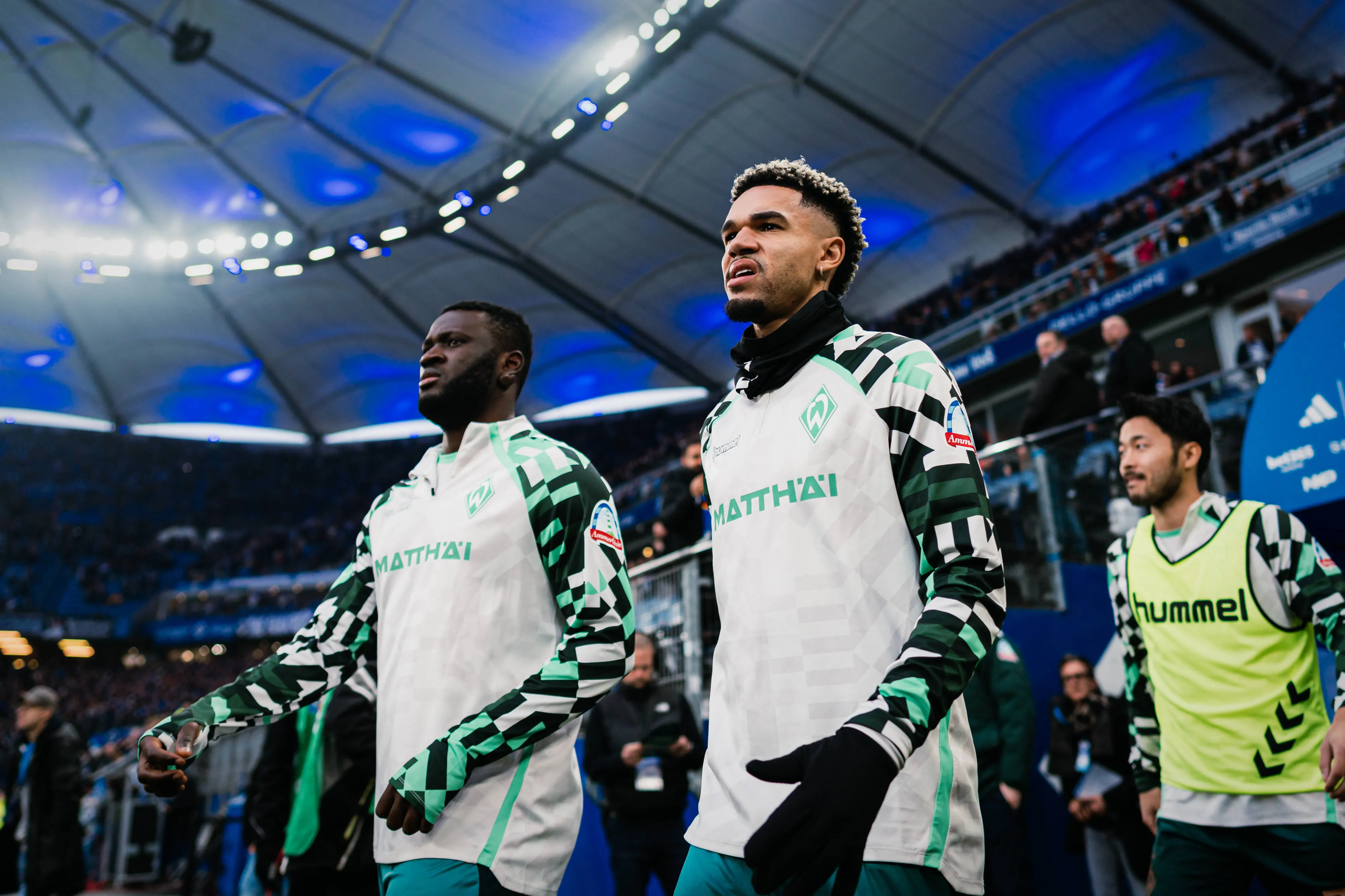 Justin Njinmah and Victor Boniface of Werder Bremen