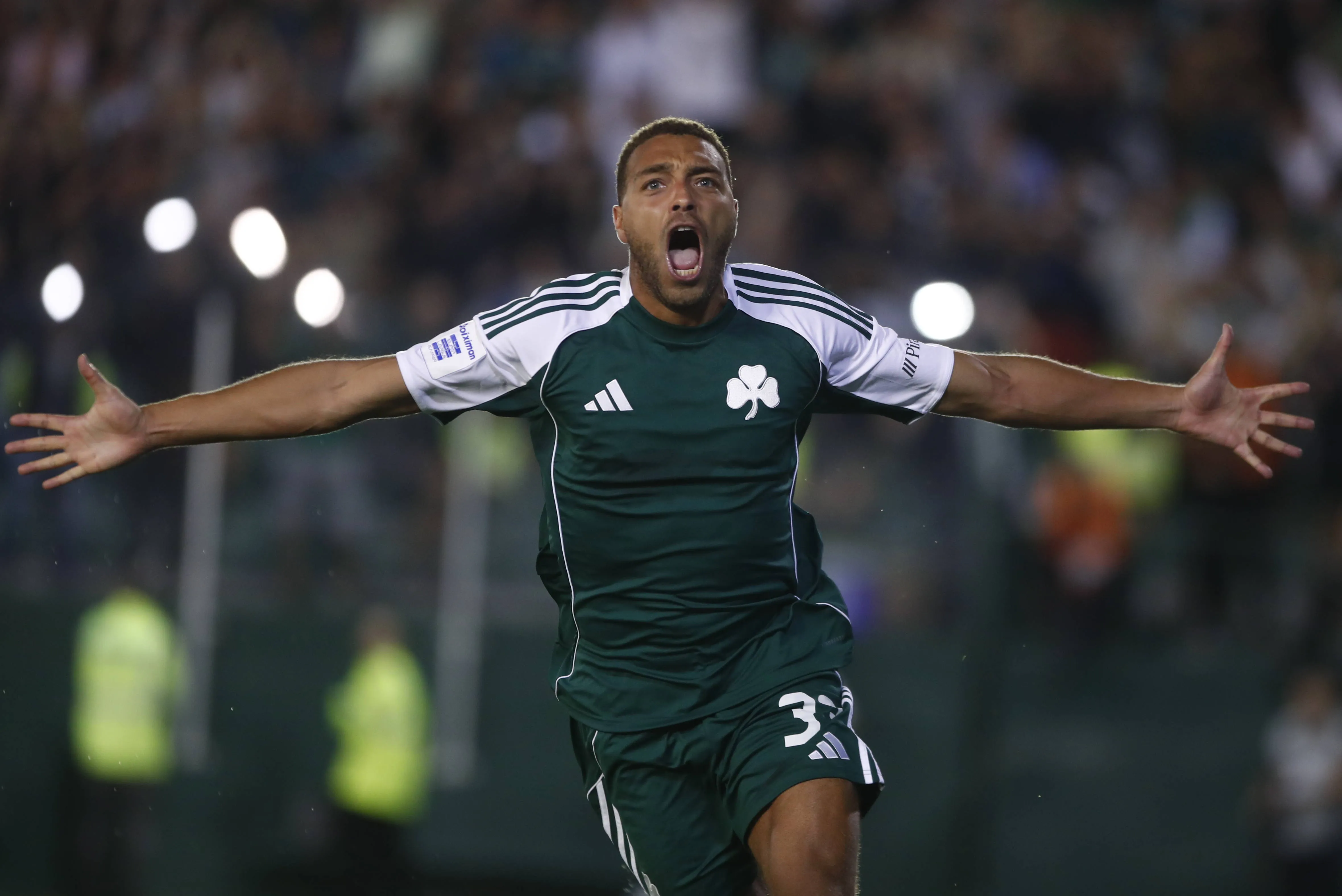 CYRIEL DESSERS of Panathinaikos FC celebrates
