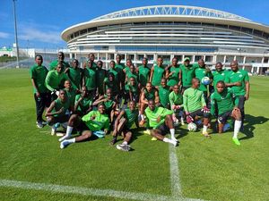 Golden Eaglets land in Algiers ahead of battle for World Cup ticket
