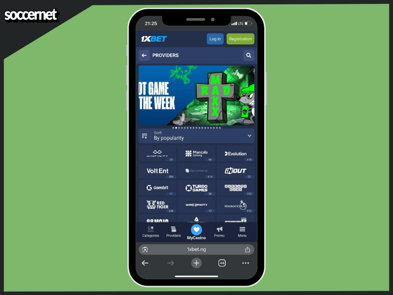 1xbet offers casino games from the world's top providers