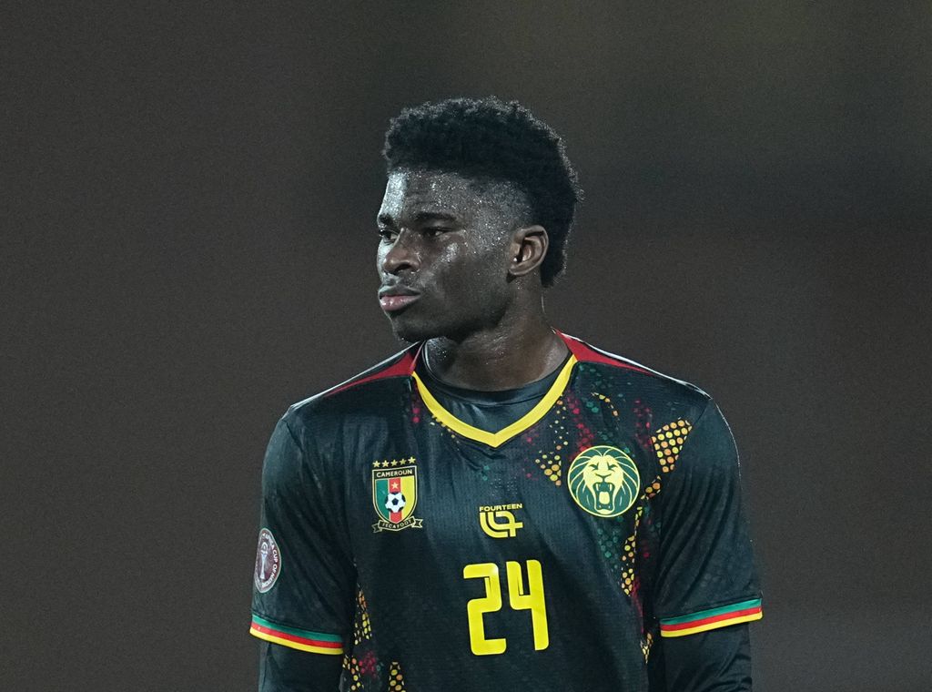 Baleba Carlos Noom Quomah looks on during the Africa Cup Of Nations match between Ivory Coast and Cameroon