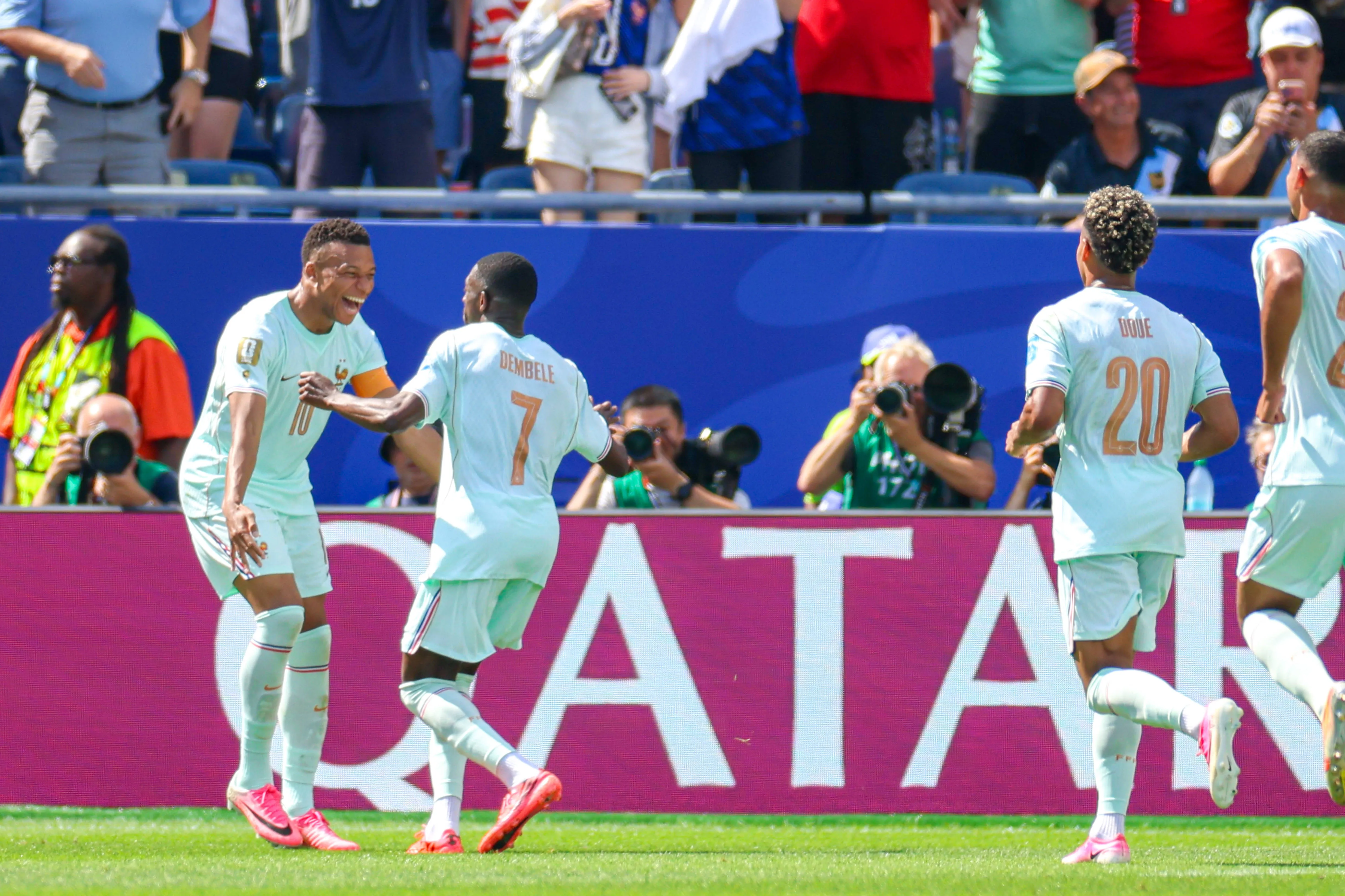 France World Cup stars Kylian Mbappe and Ousmane Dembele 