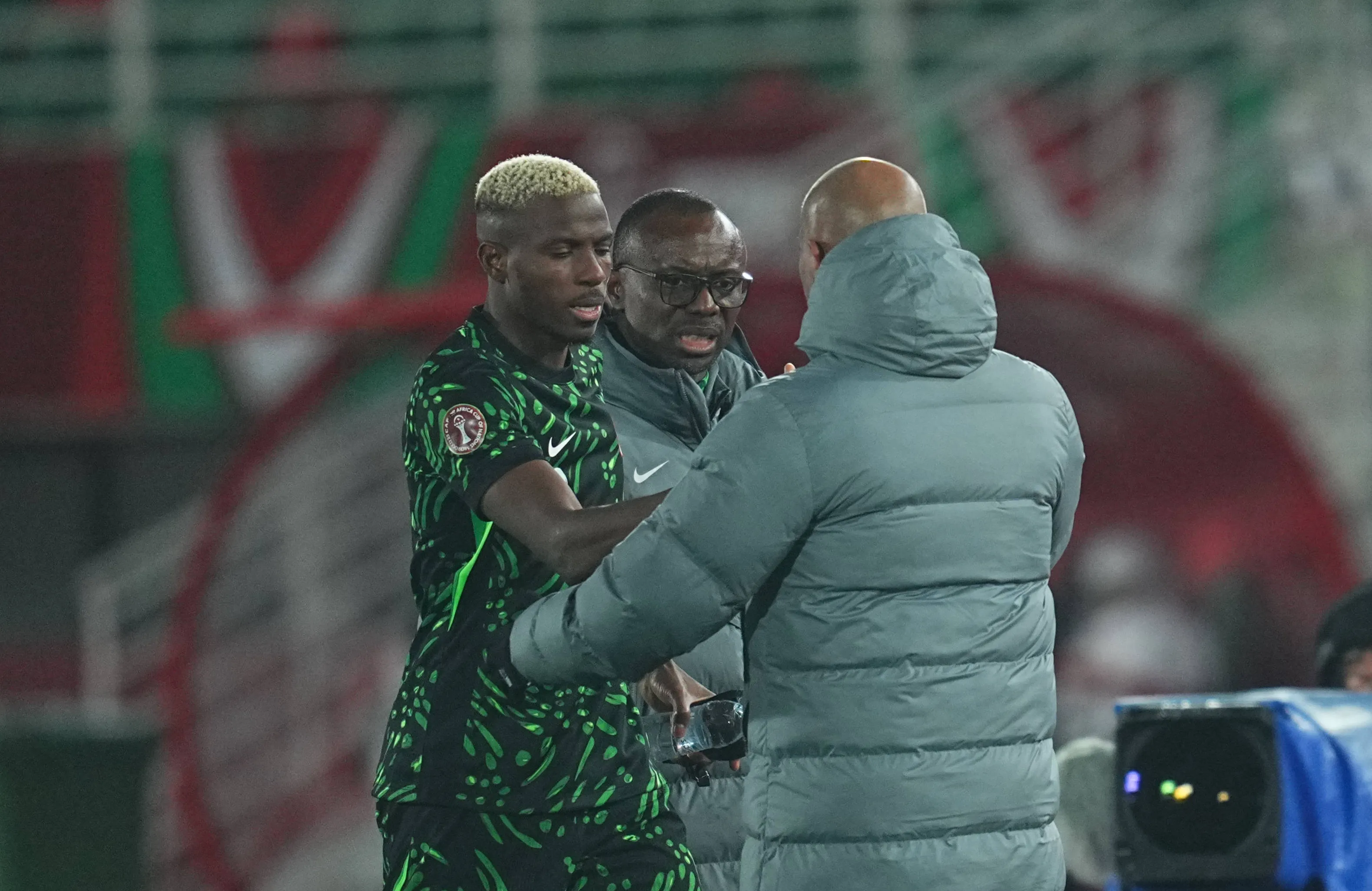 Victor Osimhen and Super Eagles head coach Eric Chelle