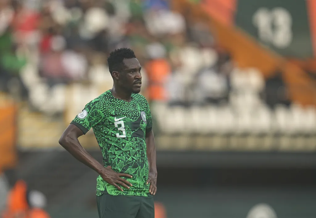 Super Eagles defender Zaidu Sanusi looks on during a African Cup of Nations