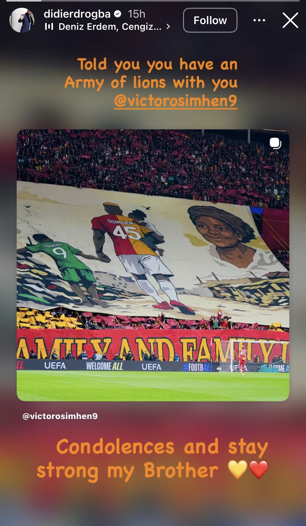 Didier Drogba on Instagram 