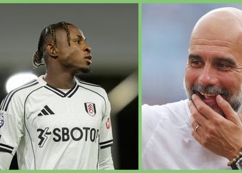 Photo: Manchester City star named after Tijani Babangida finally meets the Super Eagles legend