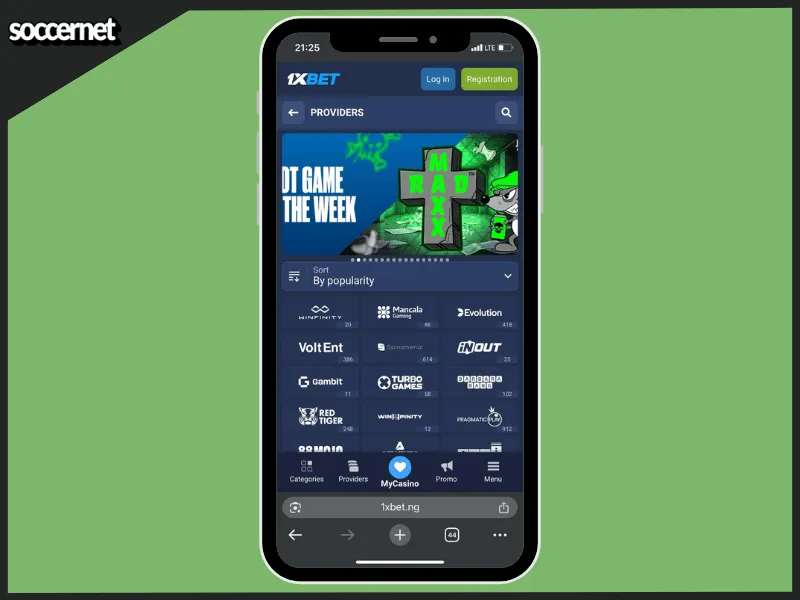 1xbet offers casino games from the world's top providers