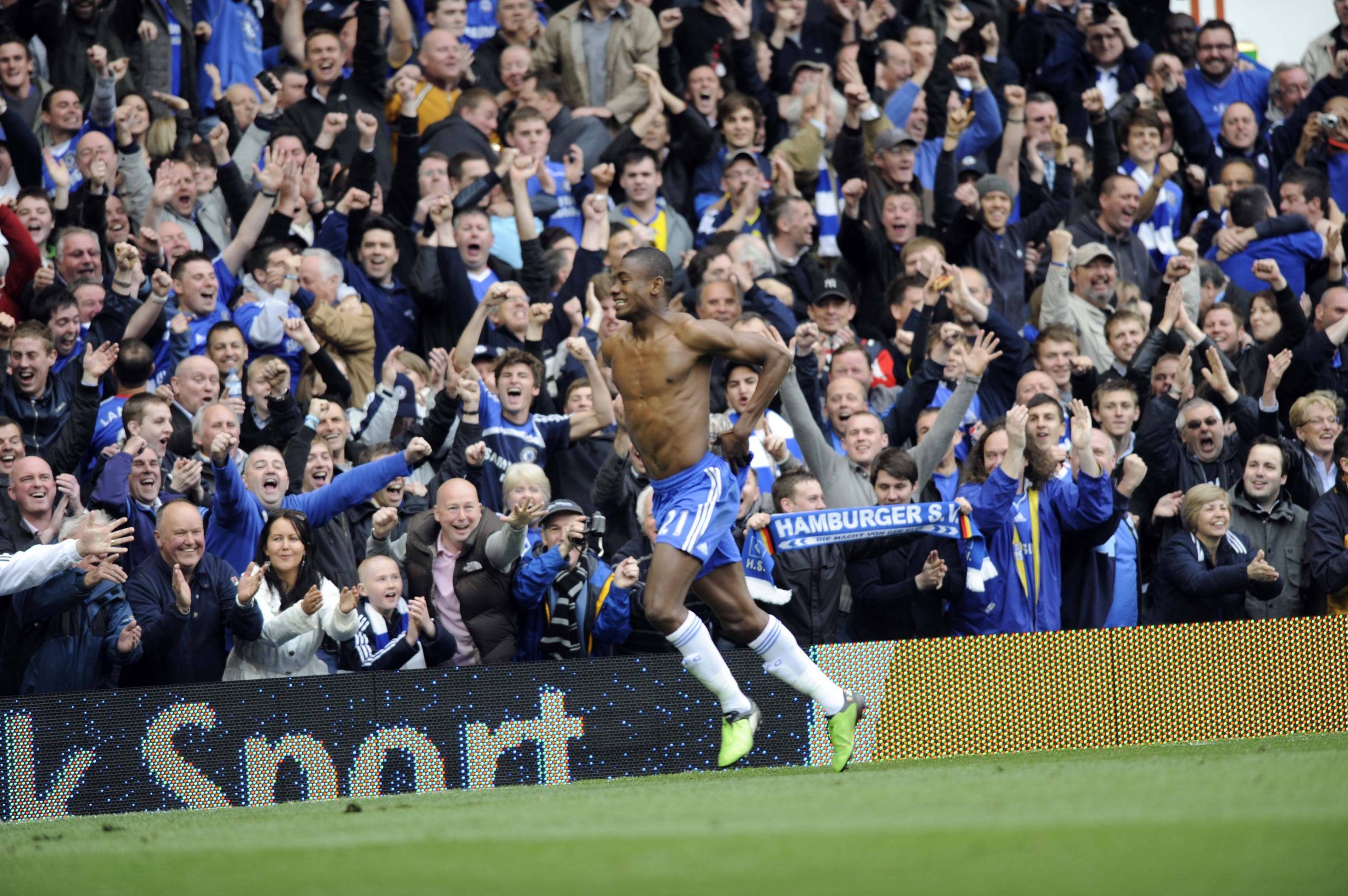 Solomon Kalou after scoring for Chelsea