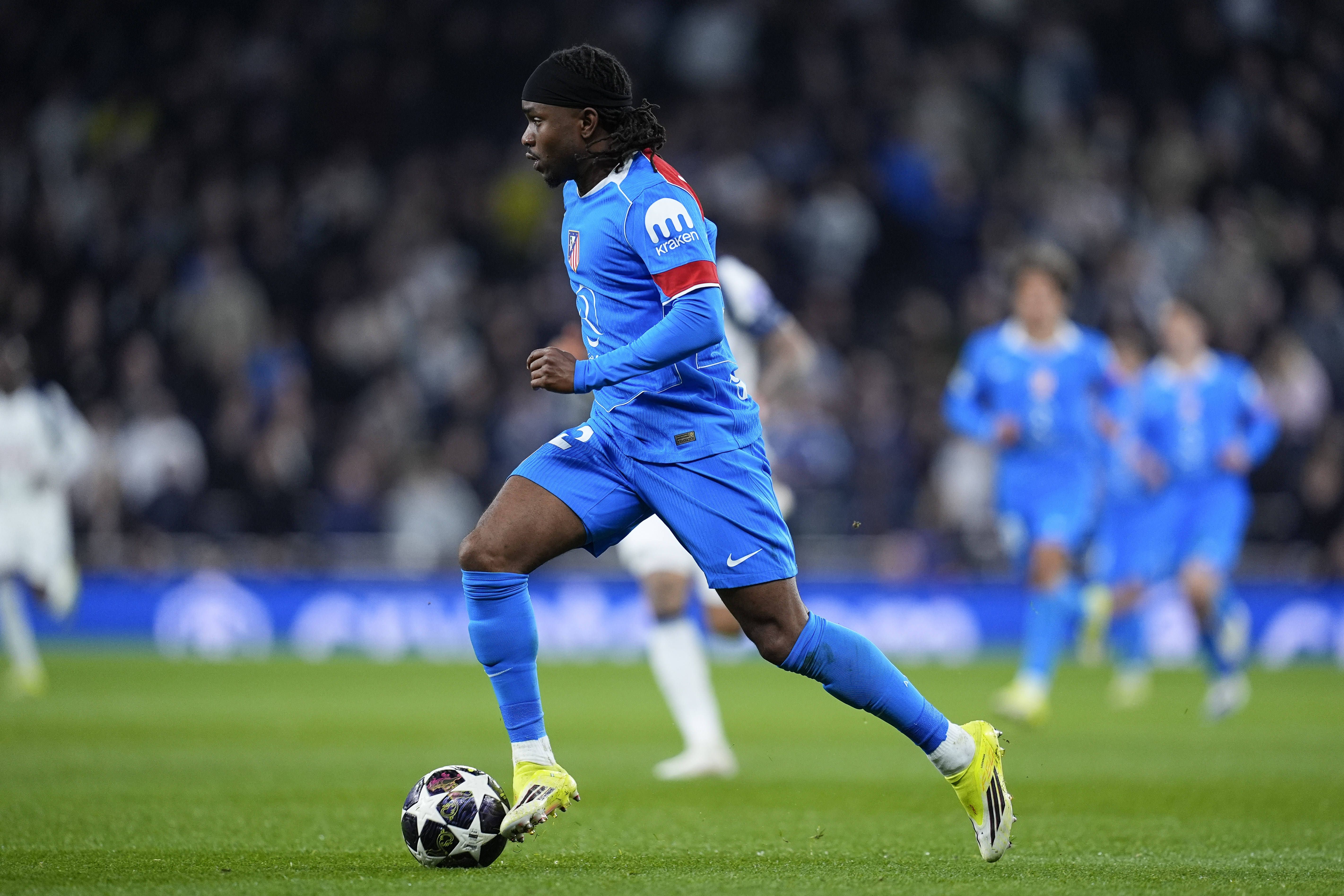 Ademola Lookman in action during the UEFA Champions League 2025/26 Round of 16 Second Leg match between Tottenham Hotspur and Atletico de Madrid