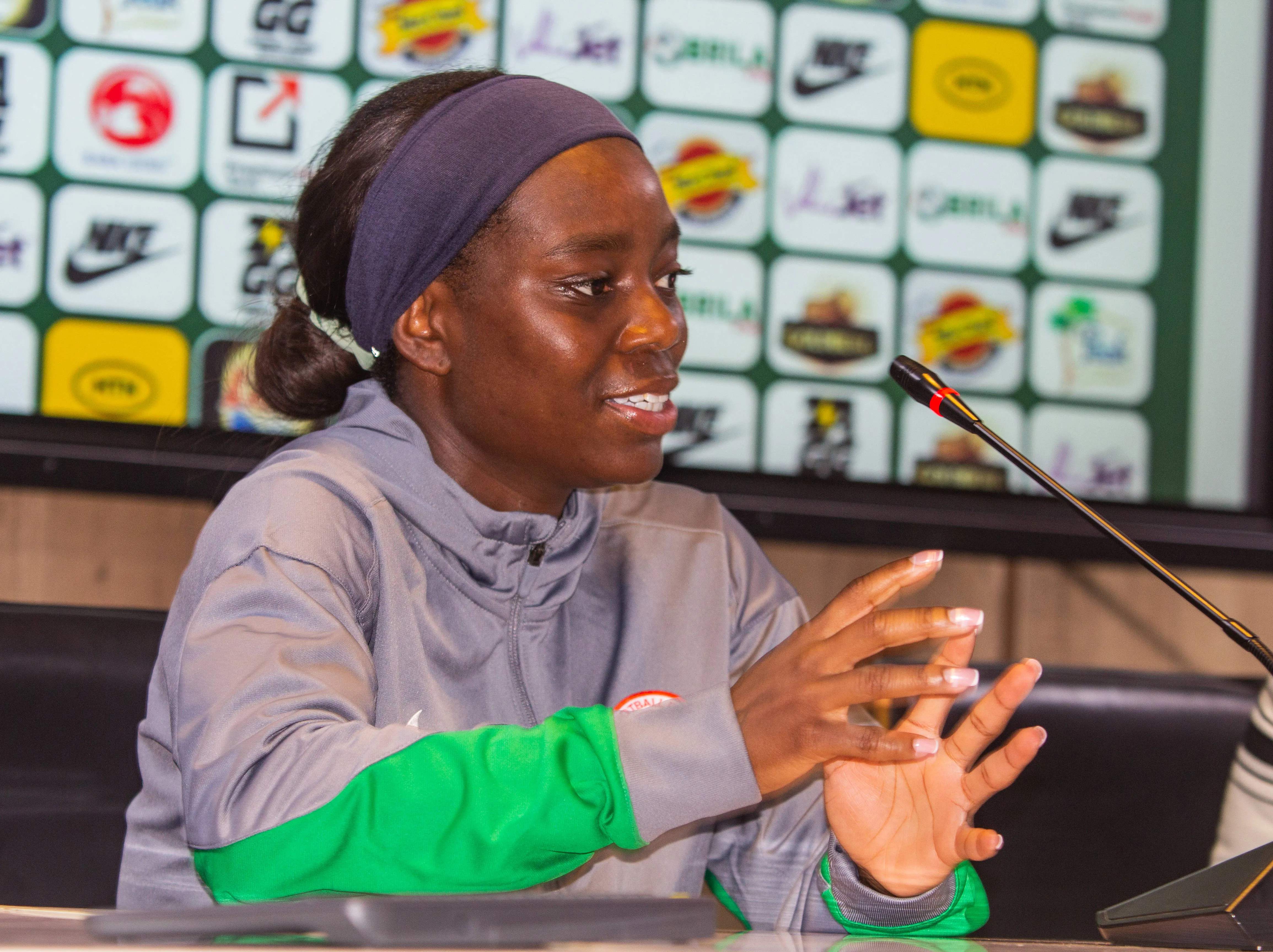 Toni Payne in a press conference at Ikenne
