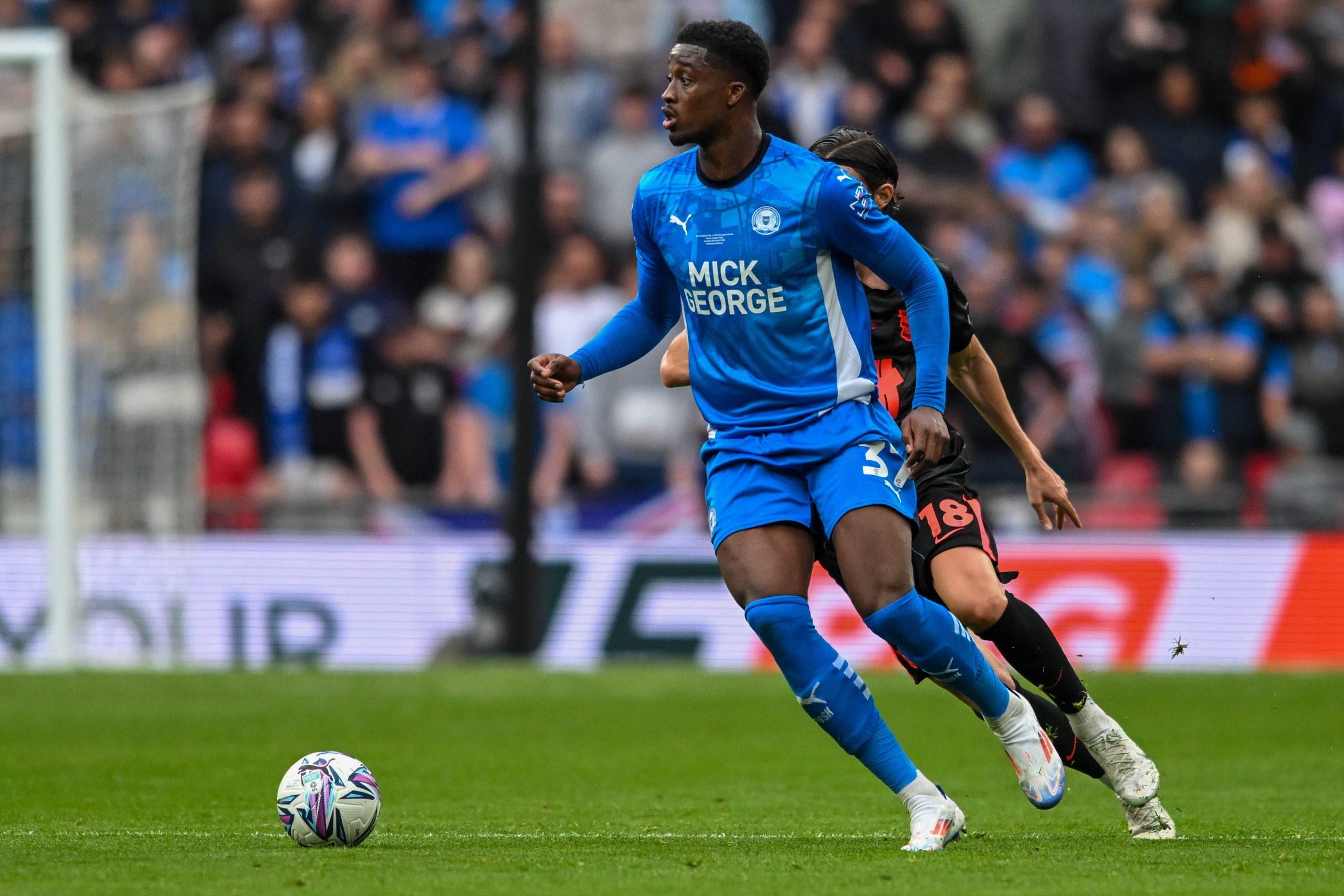 Emmanuel Fernandez of Peterborough United during the Vertu Trophy Final between Birmingham City and Peterborough United 