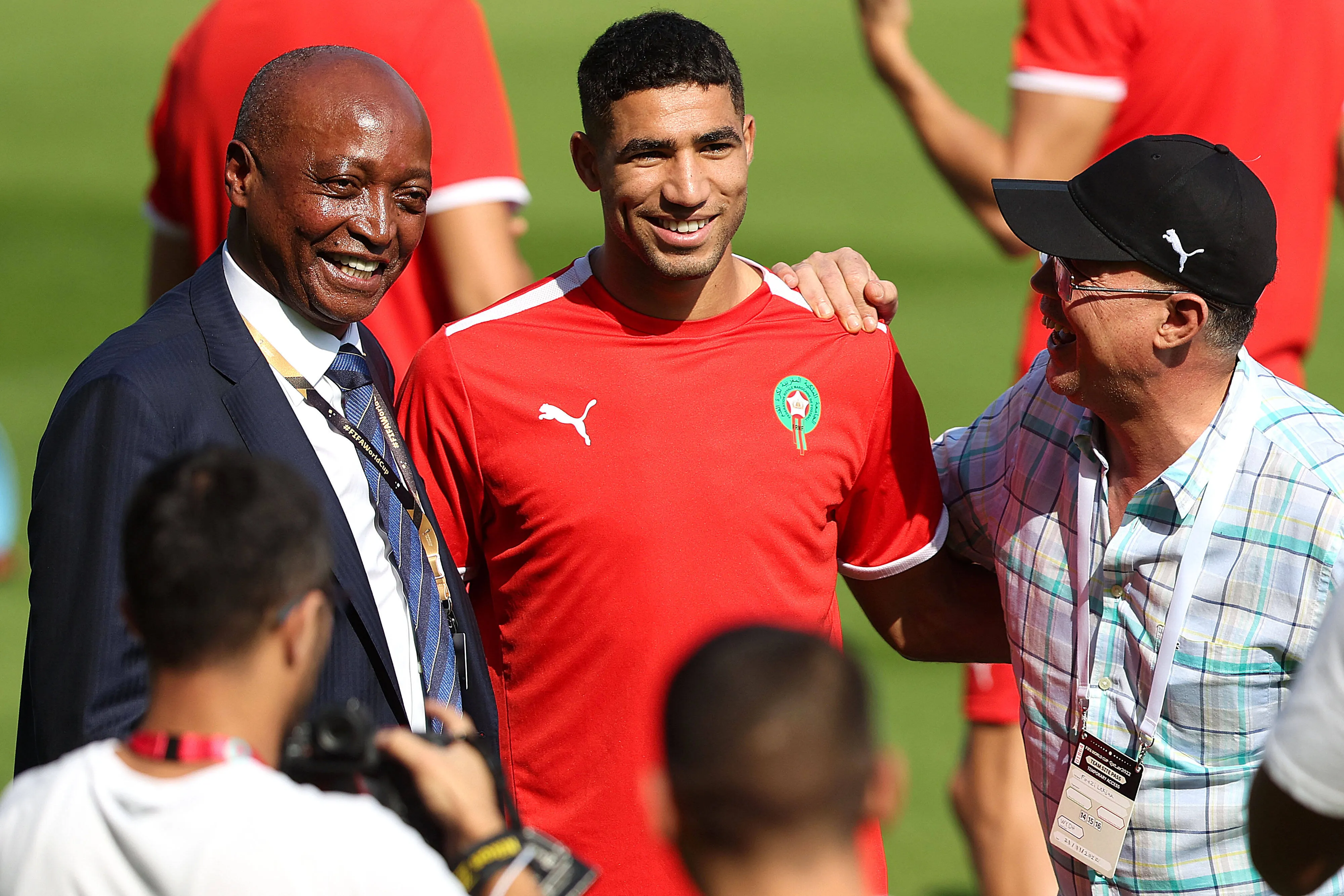 CAF President Patrice Motsepe and Achraf Hakimi of Morocco