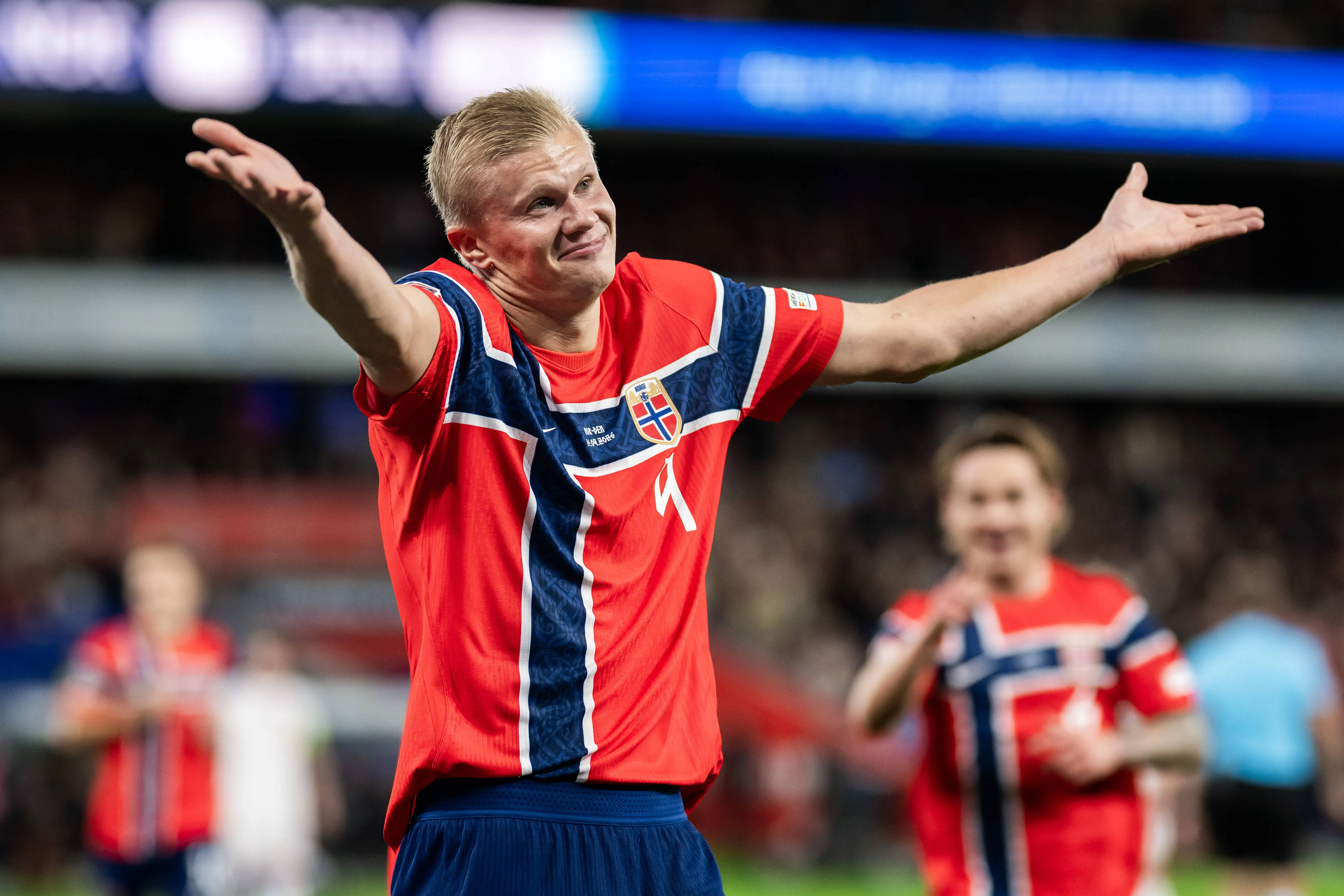 Erling Braut Haaland of Norway celebrates.
