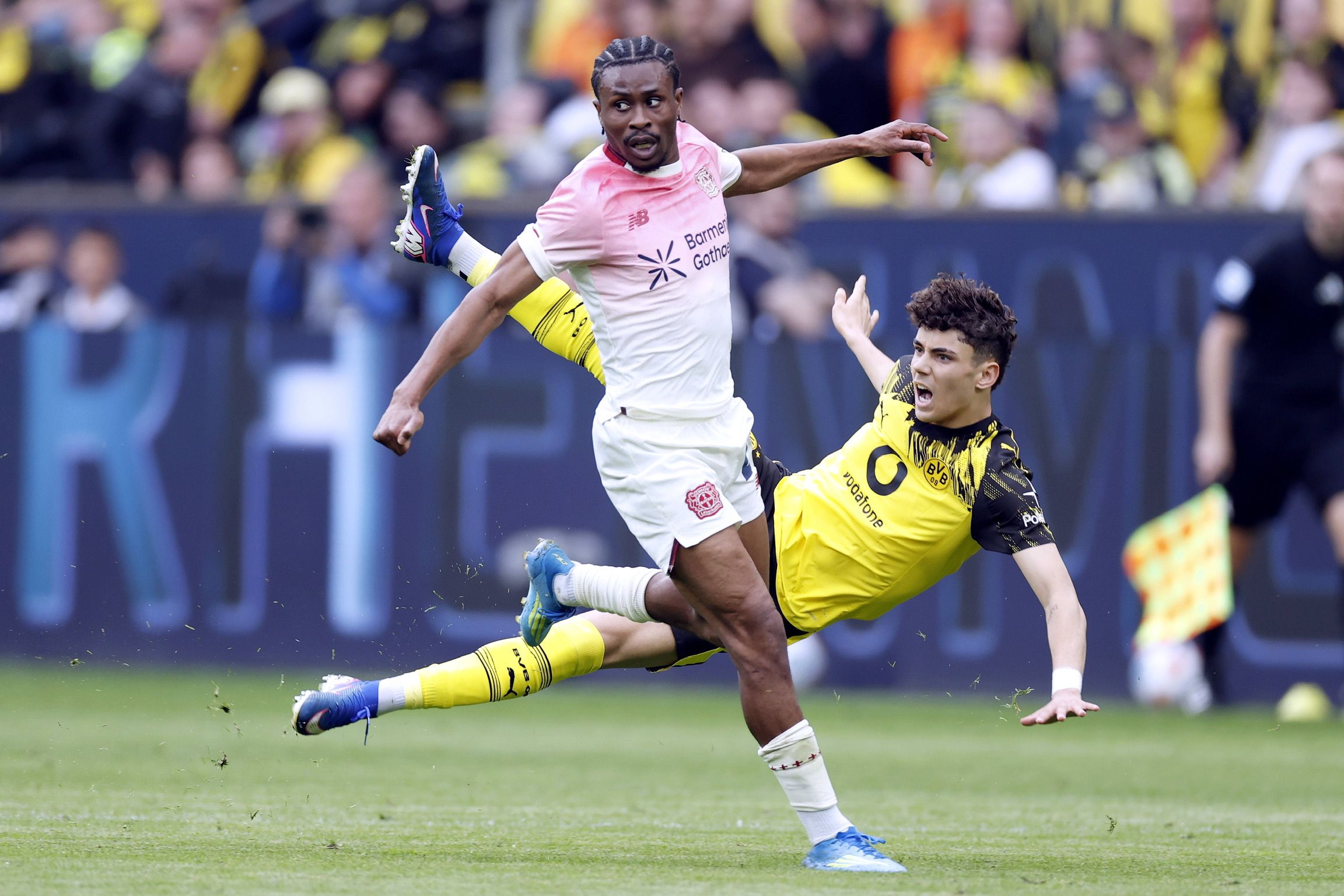 Super Eagles forward Nathan Tella in action