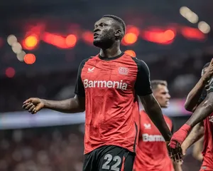 PHOTOS: Victor Boniface turns on the drip with Davido, Zlatan amid Bayer Leverkusen probe