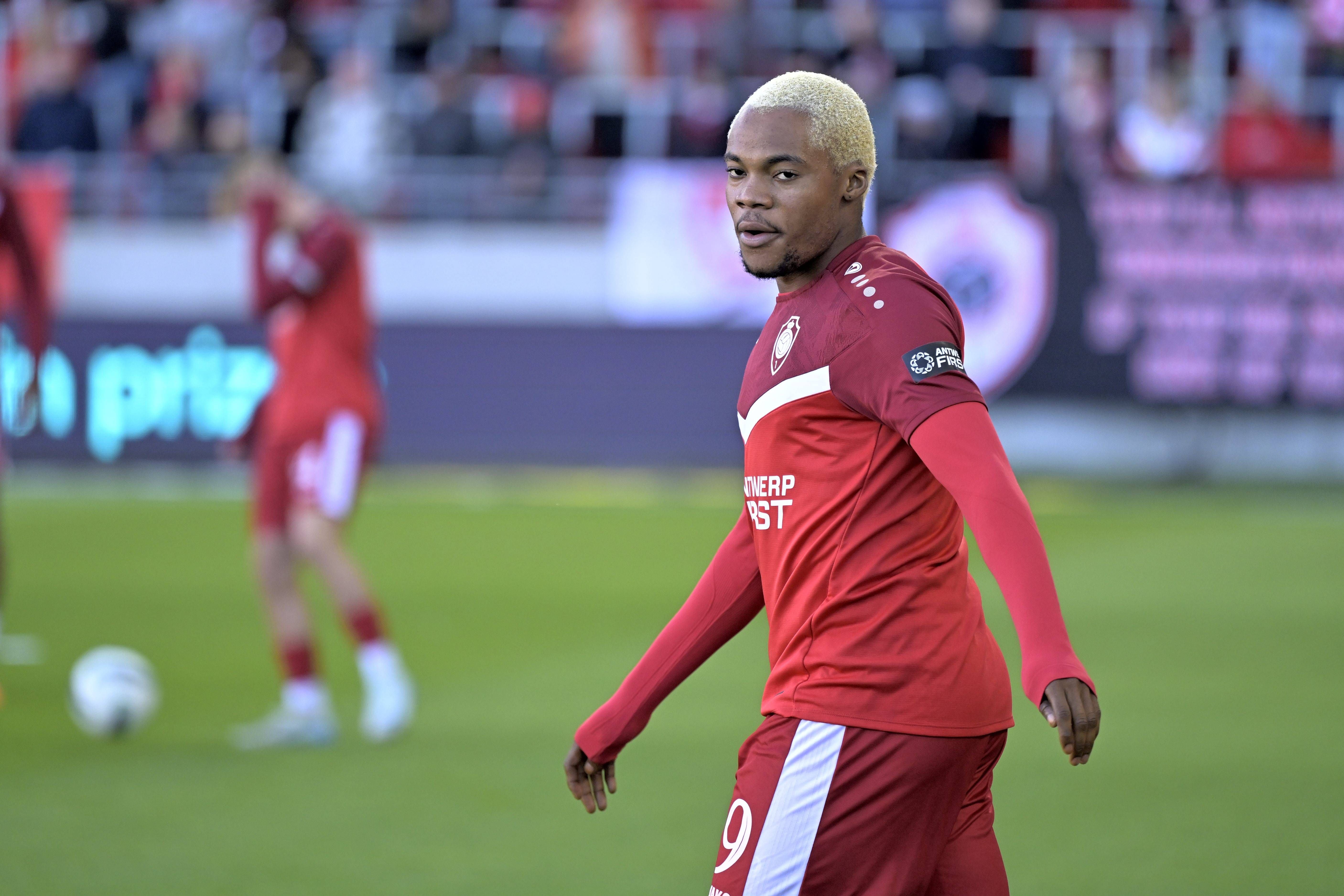 Udoh Victor forward of Royal Antwerp FC