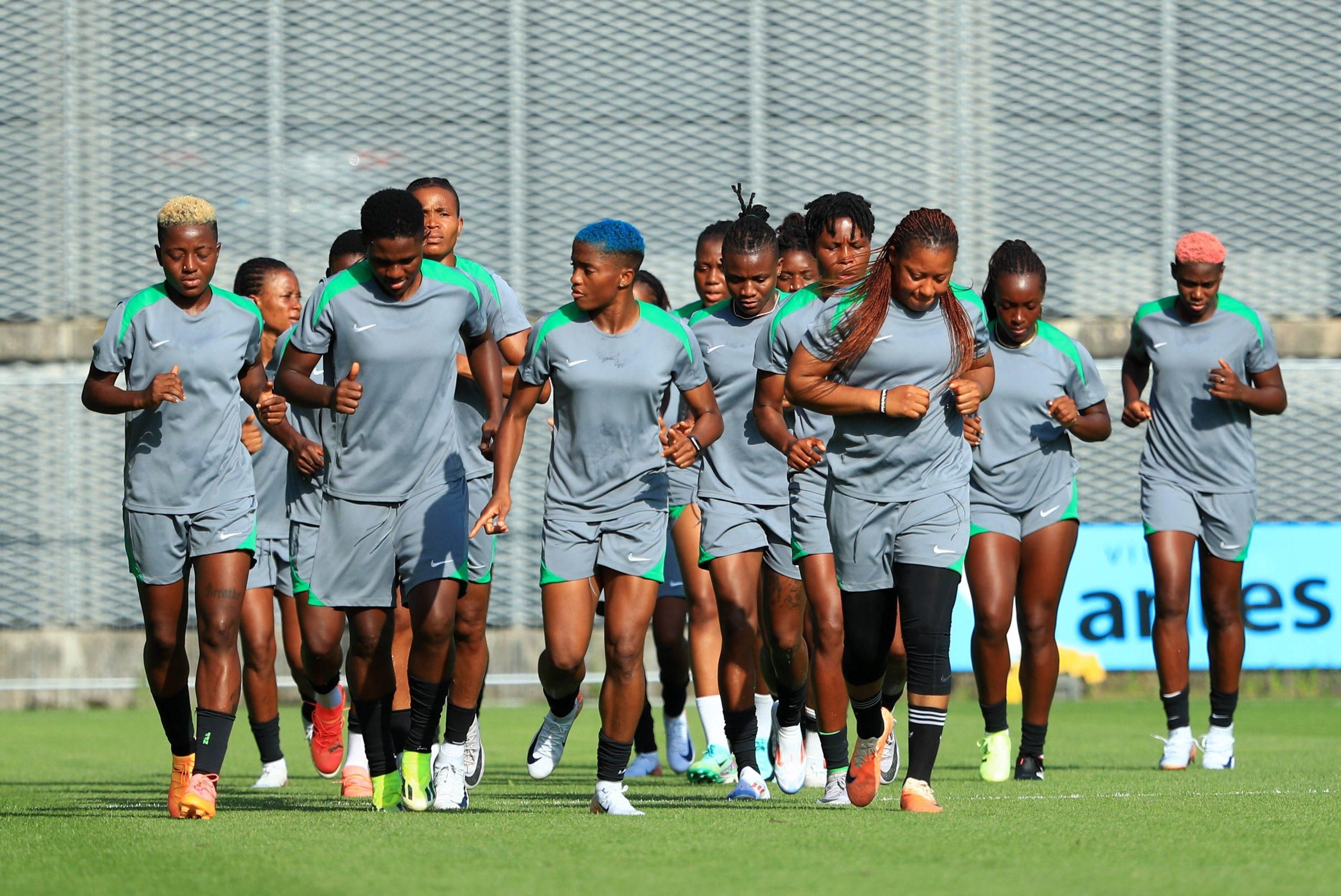 Asisat Oshoala, Rasheedat Ajibade, and other members of the Super Falcons squad