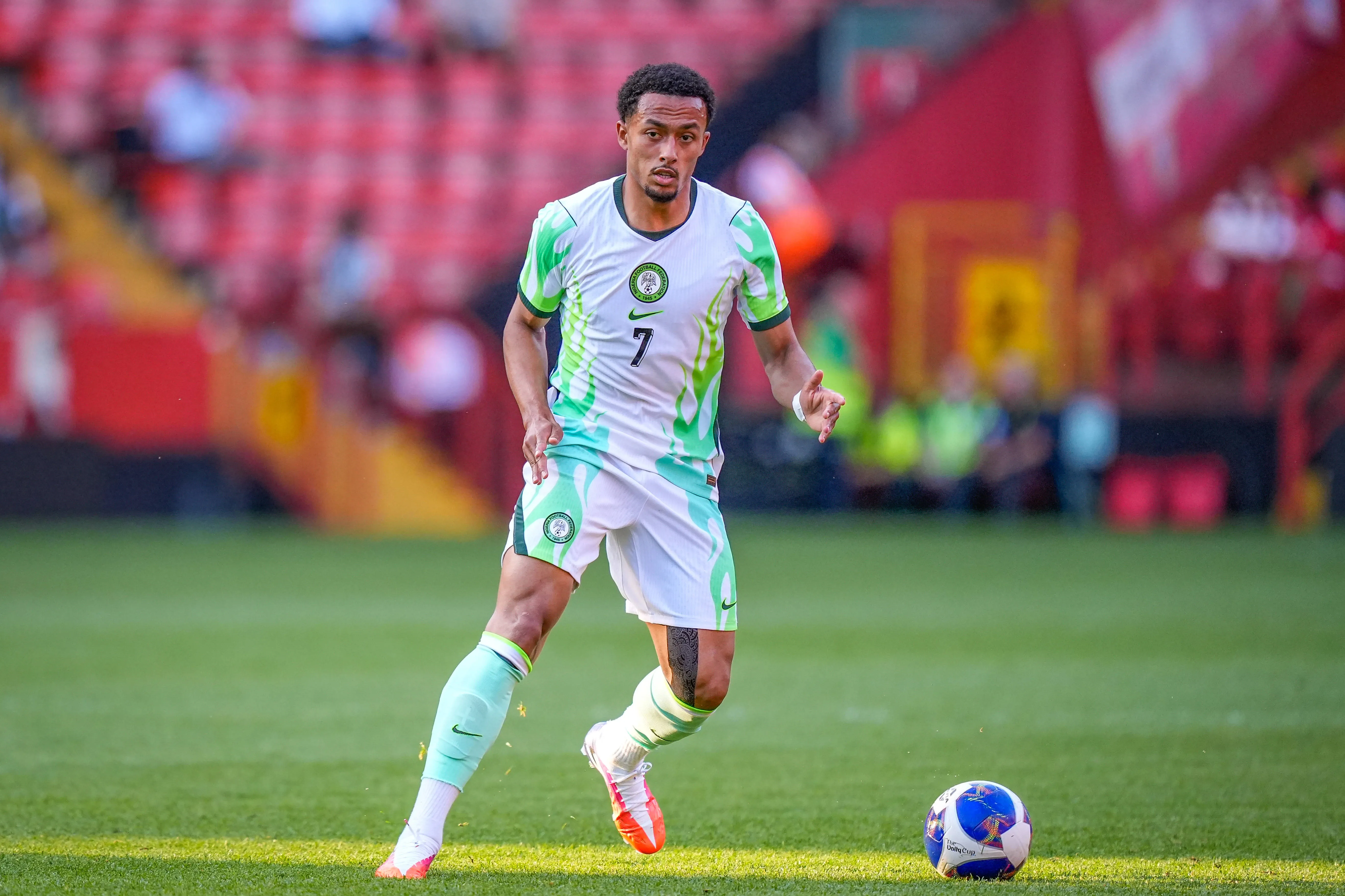 Femi Azeez in action for Nigeria