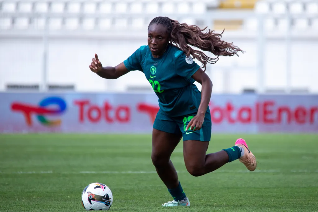 Alozie Michelle Chinwen during the 2024 Wafcon between Nigeria and Tunisia at the Stade Larbi Zaouli on July 6, 2025 in Casablanca, Morocco.