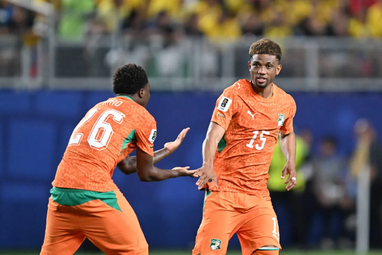 Amad Diallo celebrates a goal for Ivory Coast
