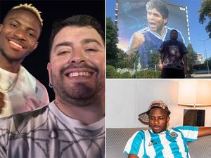 Photos: Victor Osimhen hangs out with Diego Maradona Junior at teammate Zielinski’s birthday party