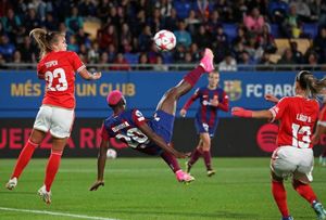 WATCH: Asisat Oshoala comes off the bench to score spectacular bicycle kick goal against Benfica