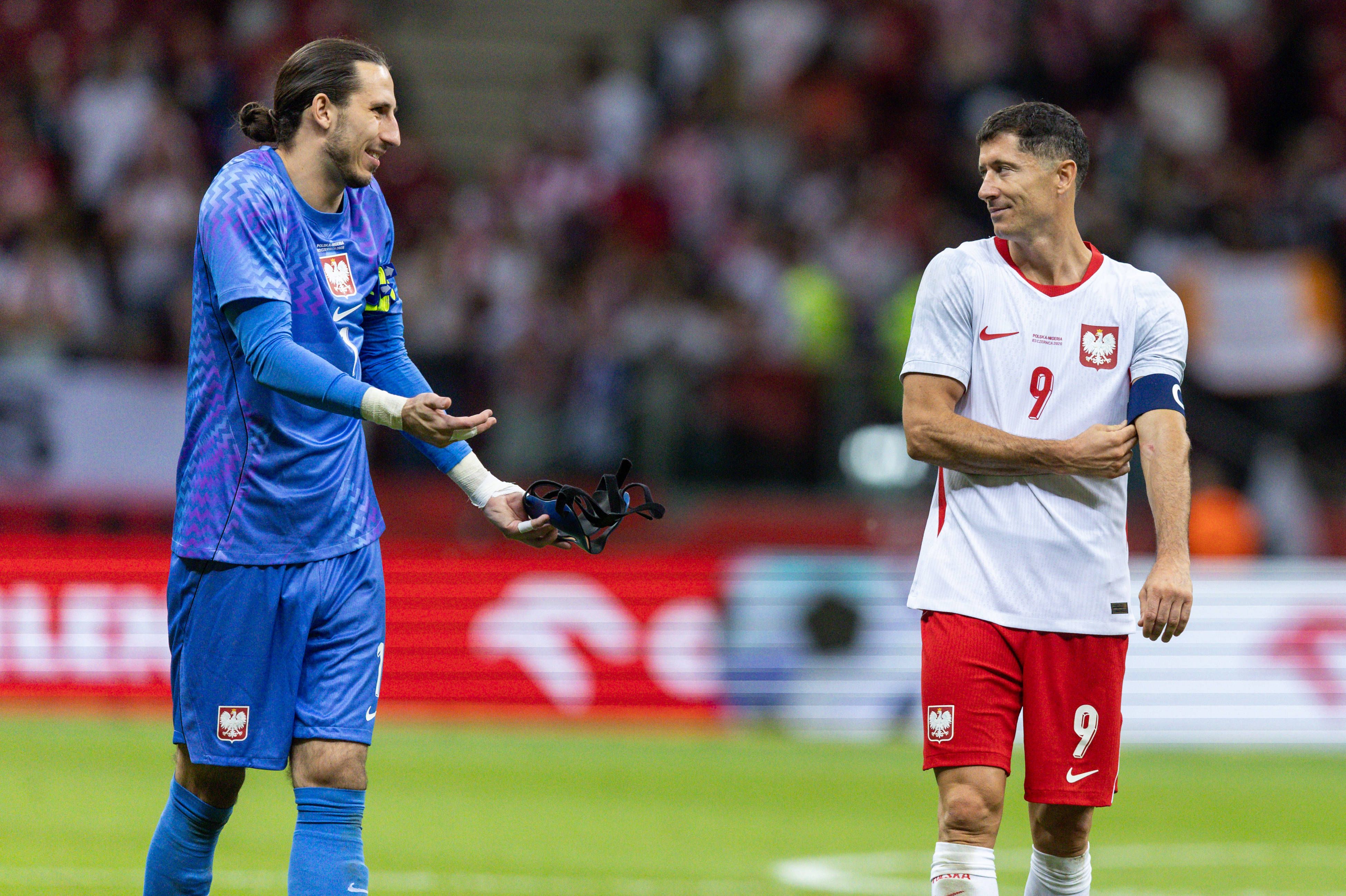  Kamil Grabara, Robert Lewandowski during Poland vs Nigeria Super Eagles friendly