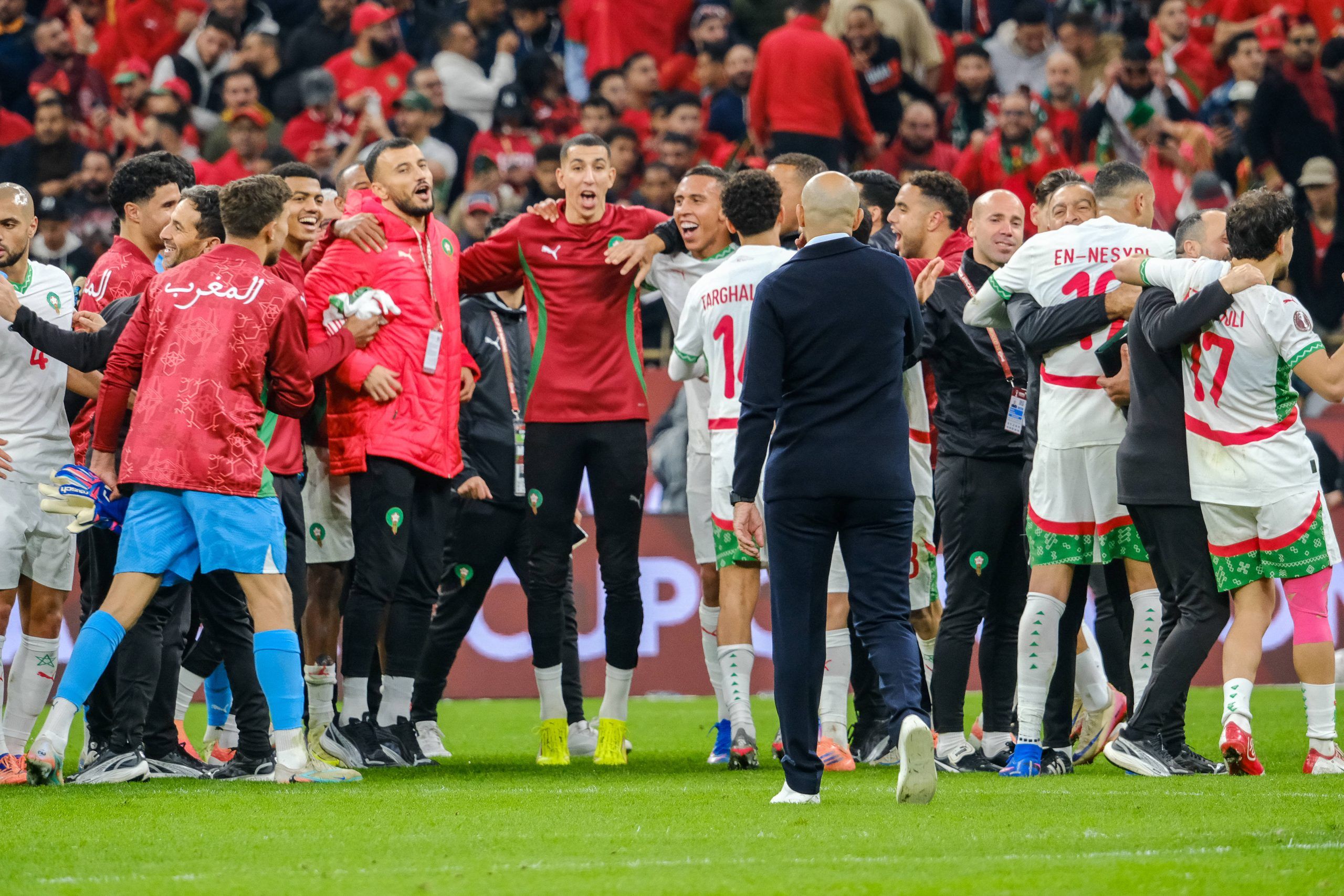 Morocco head coach Walid Regragui with the Atlas Lions